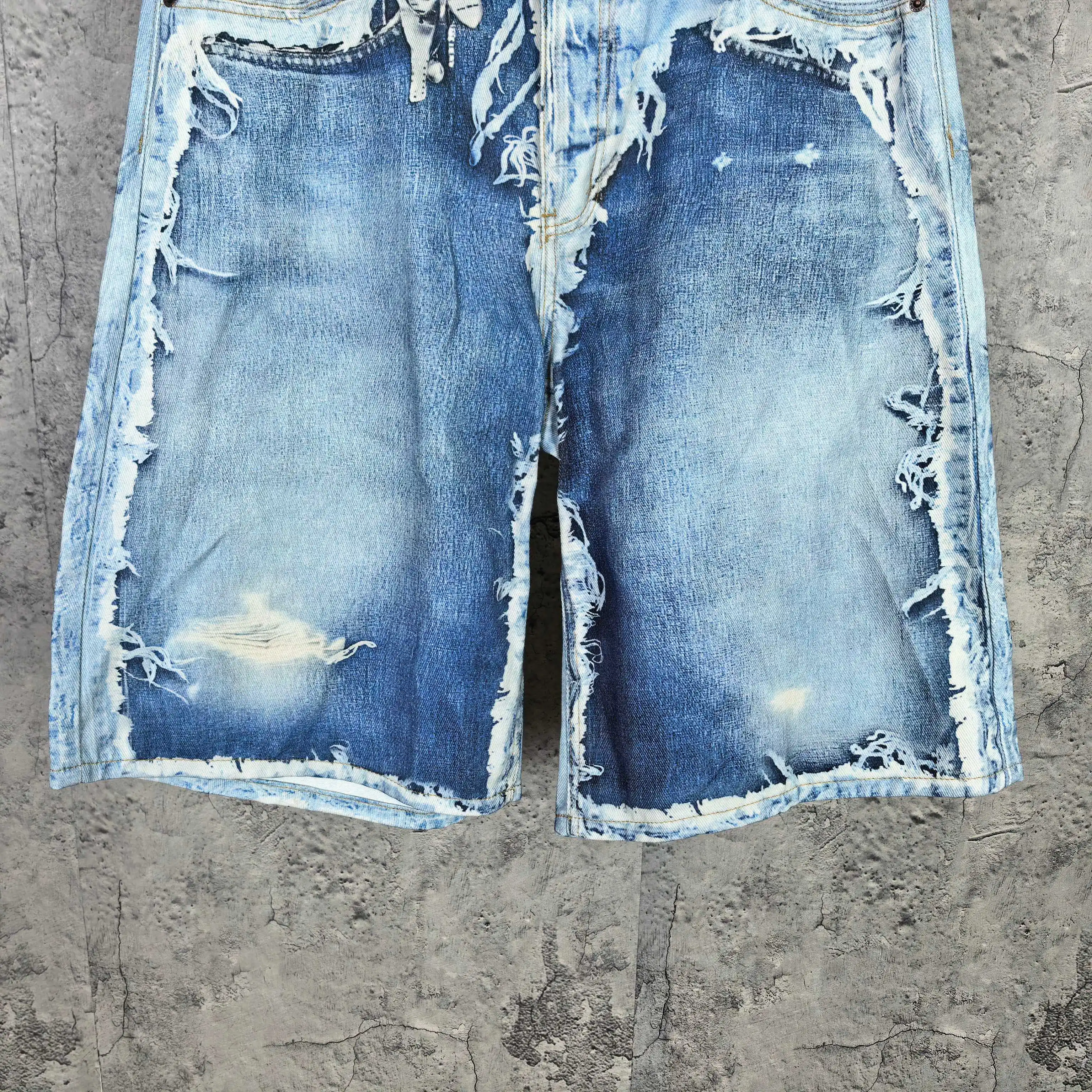 1981 Series 3D-Print Distressed Denim Shorts D17523228 — view 8