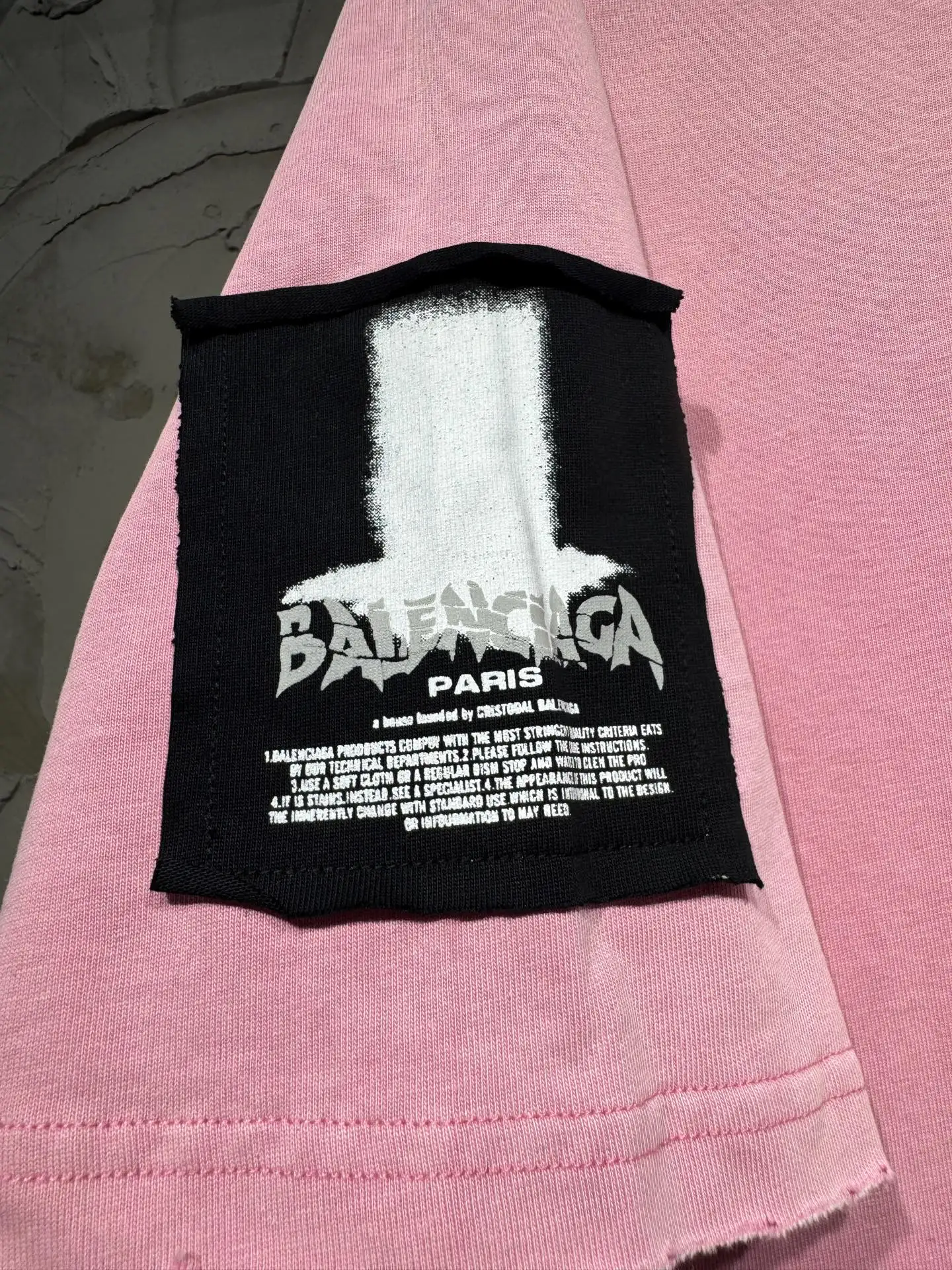 Distressed Rose Patch Oversized T-Shirt D17523028 — view 7