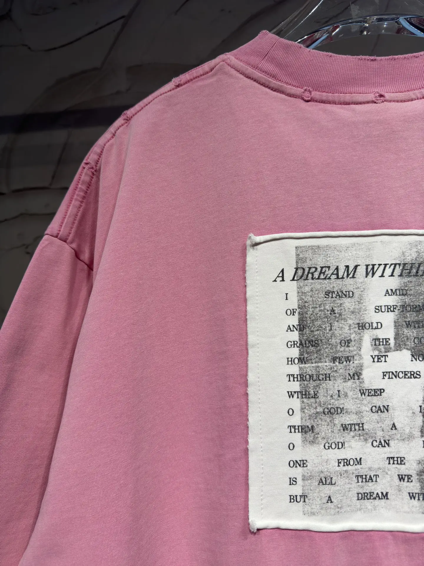 Distressed Rose Patch Oversized T-Shirt D17523028 — view 10