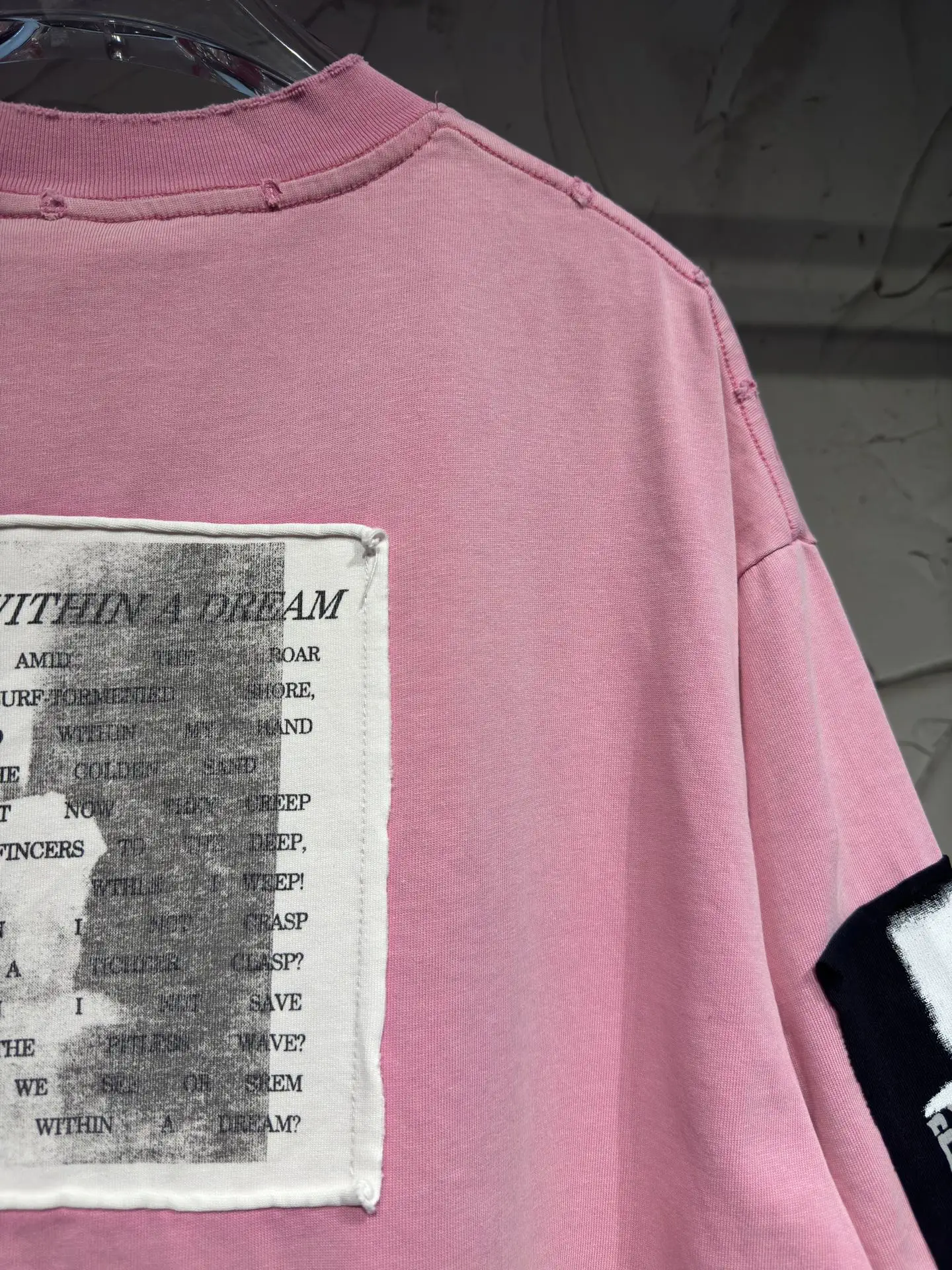 Distressed Rose Patch Oversized T-Shirt D17523028 — view 11