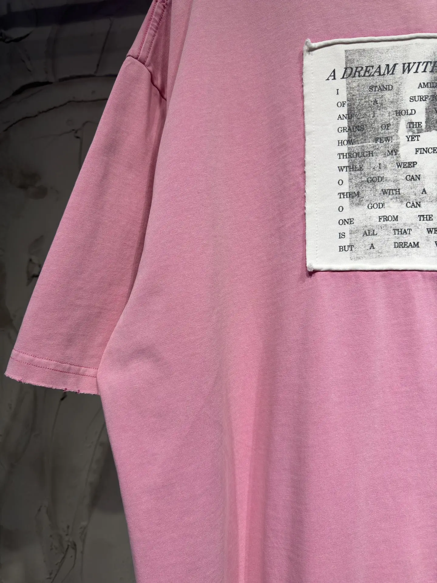 Distressed Rose Patch Oversized T-Shirt D17523028 — view 15