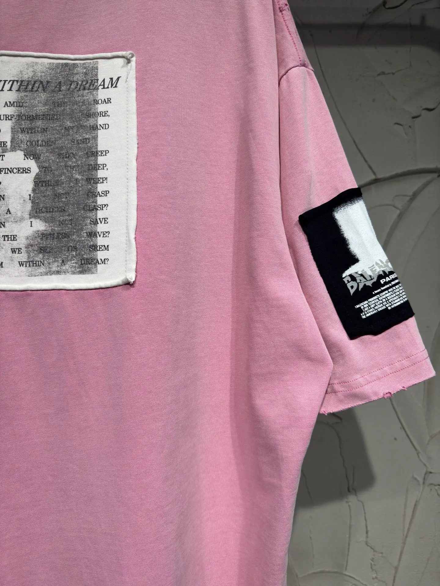 Distressed Rose Patch Oversized T-Shirt D17523028 — view 16