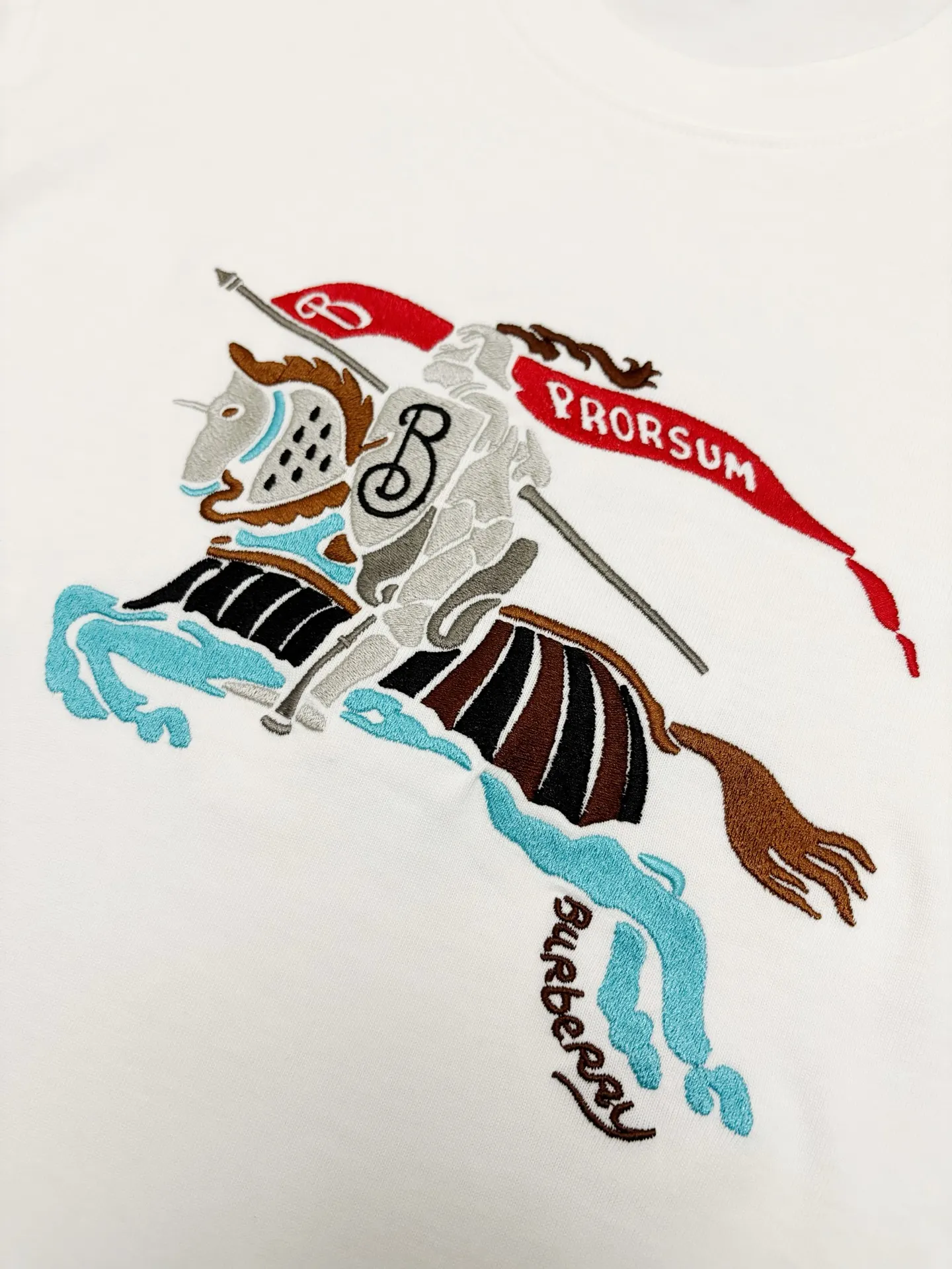 Embroidered Equestrian Knight Cotton T-Shirt D17514892 — view 5