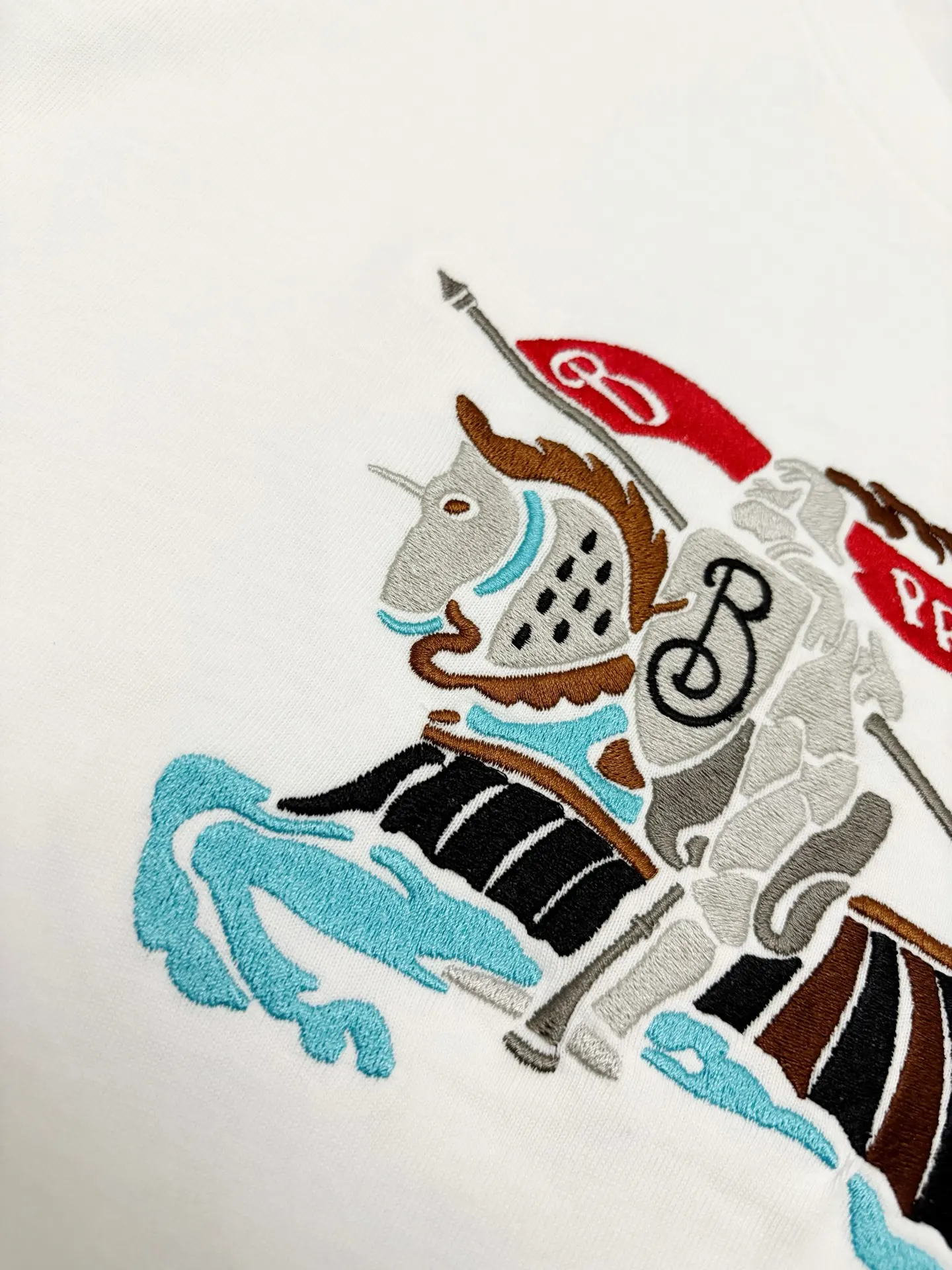 Embroidered Equestrian Knight Cotton T-Shirt D17514892 — view 6