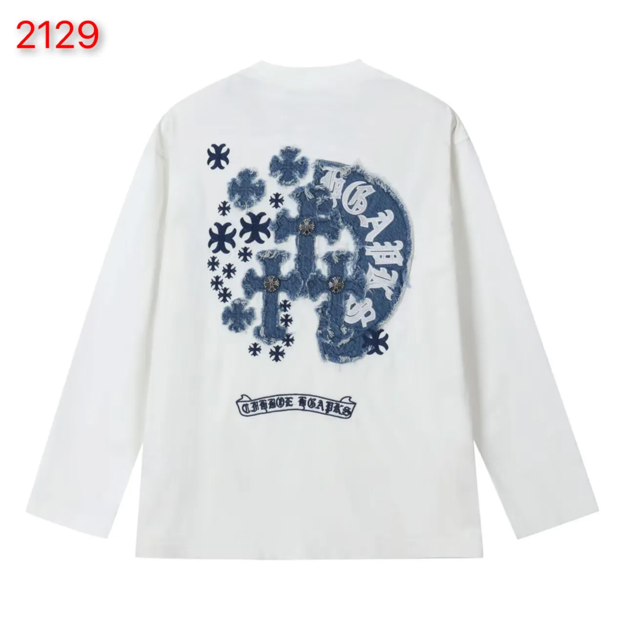 Chrome Hearts Denim Patch Embroidered Long-Sleeve T-Shirt D18023611