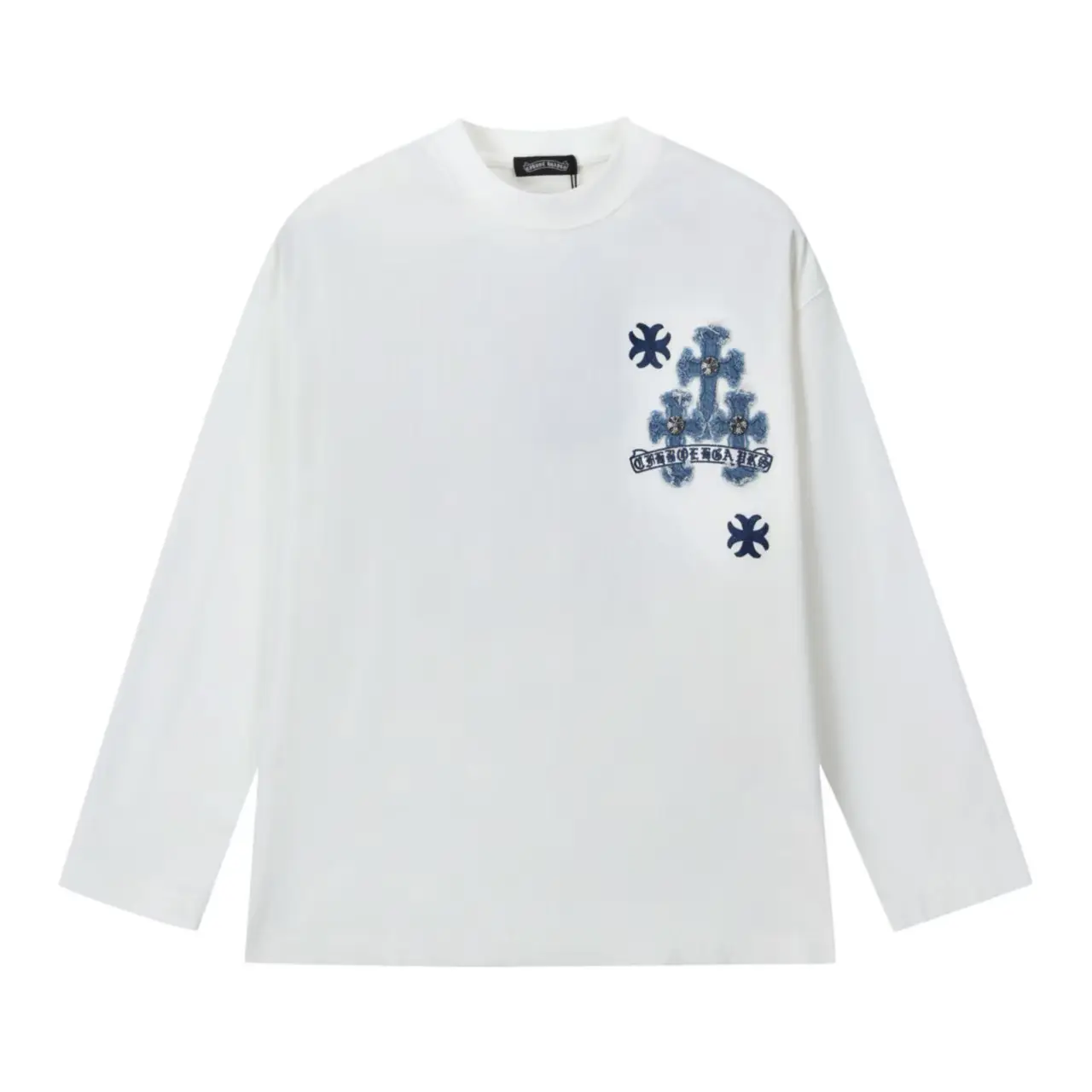 Chrome Hearts Denim Patch Embroidered Long-Sleeve T-Shirt D18023611 — view 2