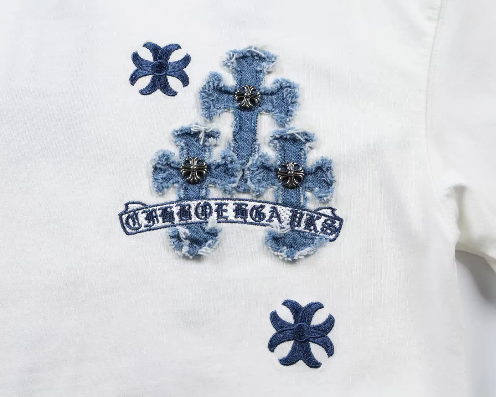 Chrome Hearts Denim Patch Embroidered Long-Sleeve T-Shirt D18023611 — view 3