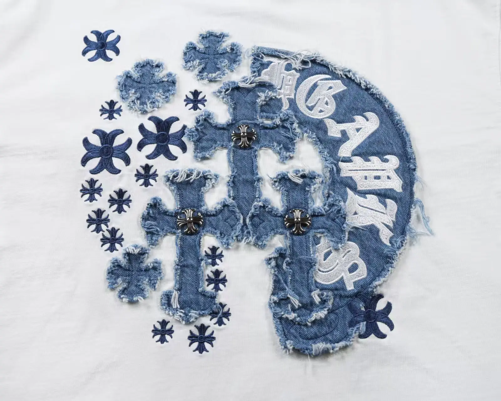 Chrome Hearts Denim Patch Embroidered Long-Sleeve T-Shirt D18023611 — view 4