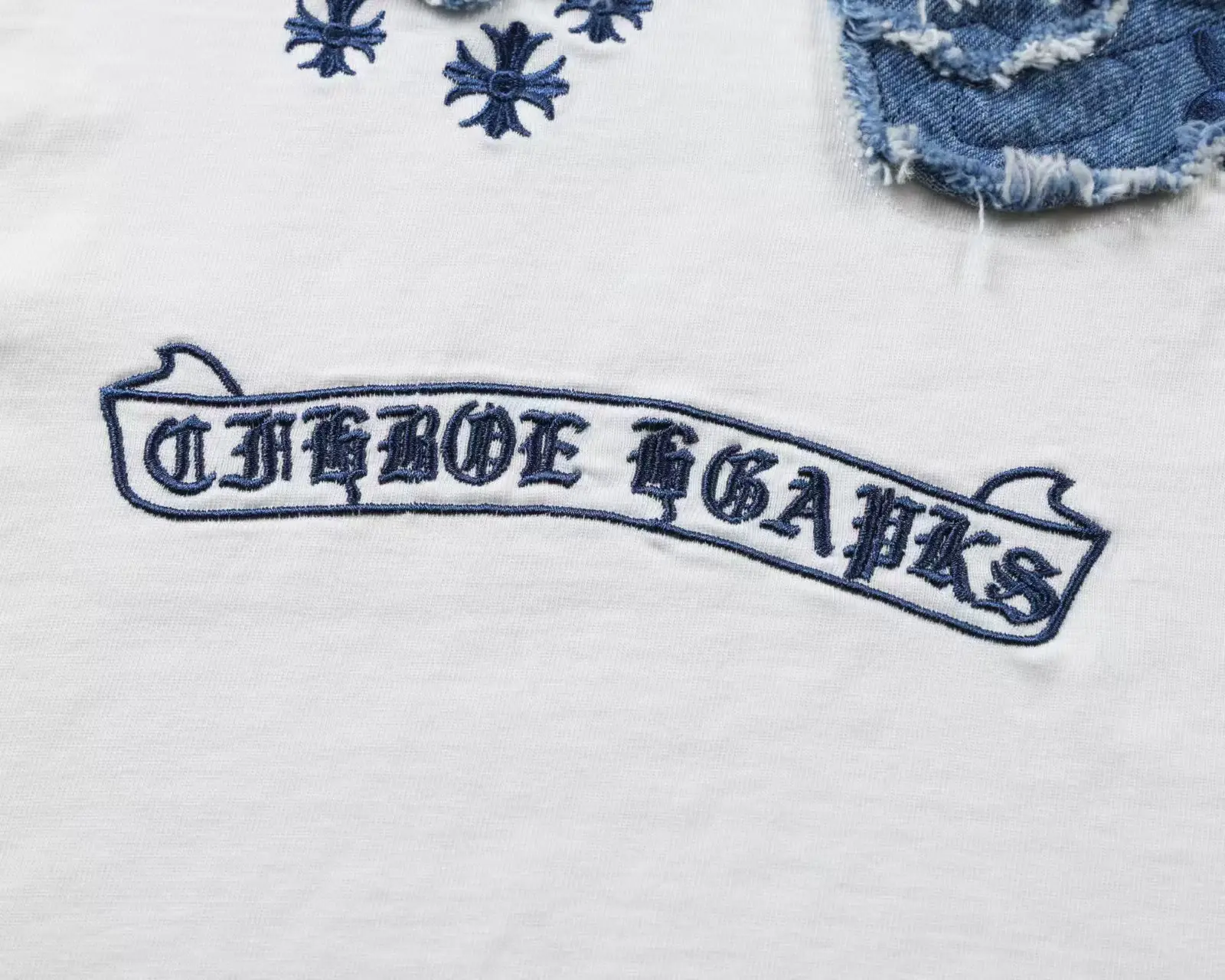 Chrome Hearts Denim Patch Embroidered Long-Sleeve T-Shirt D18023611 — view 5