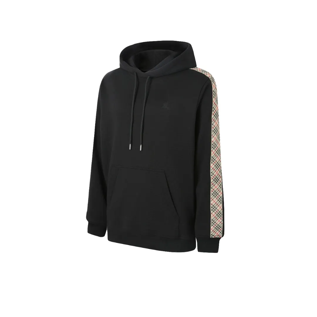 Check-Trim Cotton Blend Hoodie D18520363 — view 2