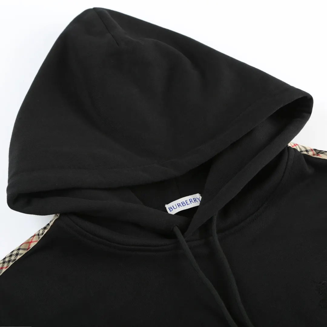 Check-Trim Cotton Blend Hoodie D18520363 — view 4