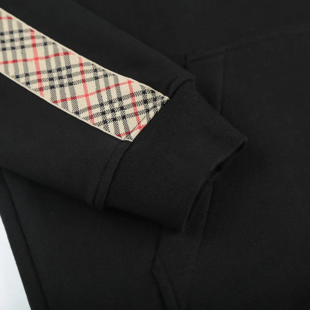 Check-Trim Cotton Blend Hoodie D18520363 — view 8