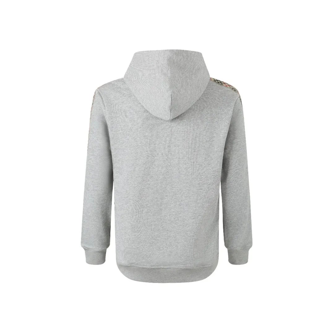 Check-Trim Cotton-Blend Jersey Hoodie D18520364 — view 3