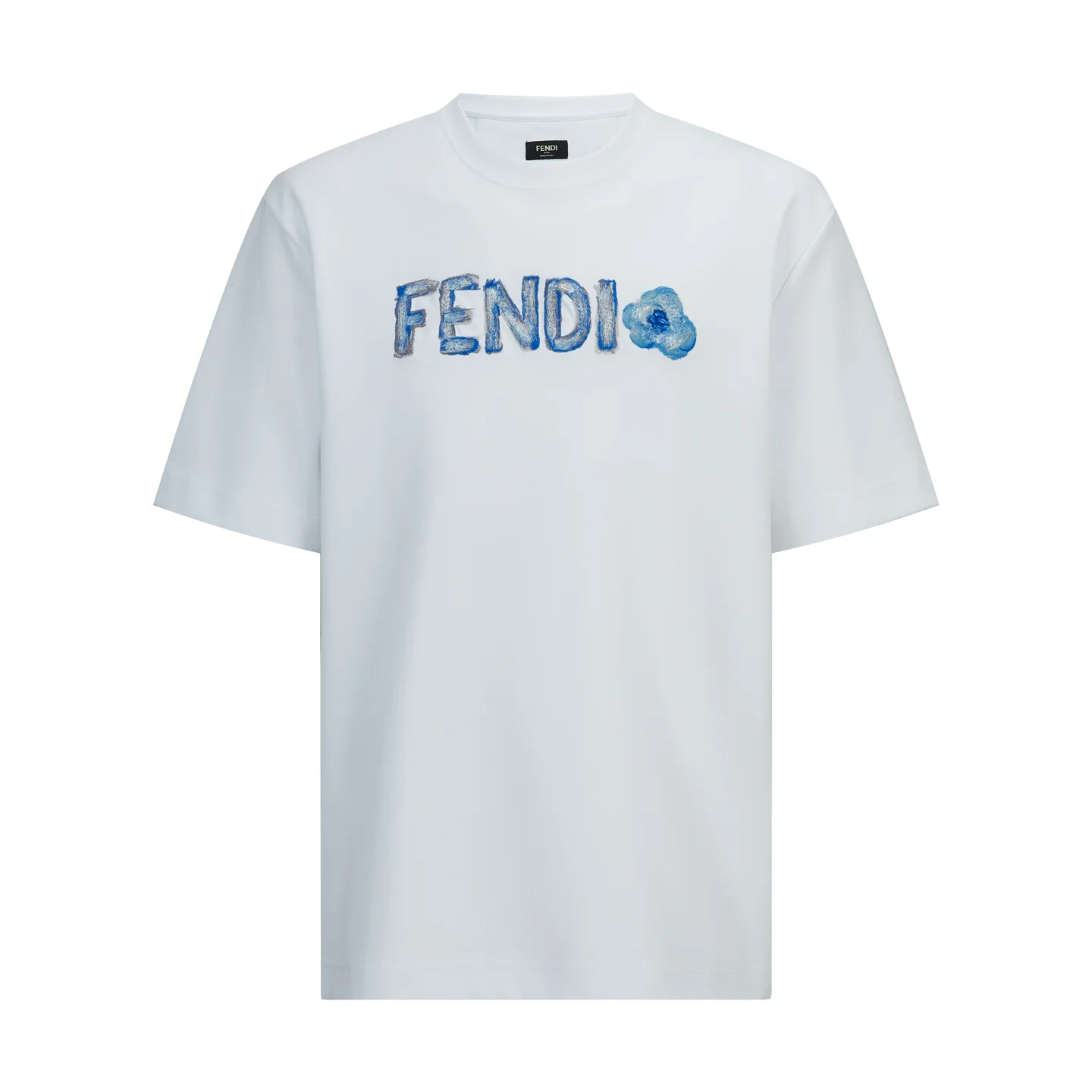 Flower Logo Embroidered Cotton T-Shirt D18513777