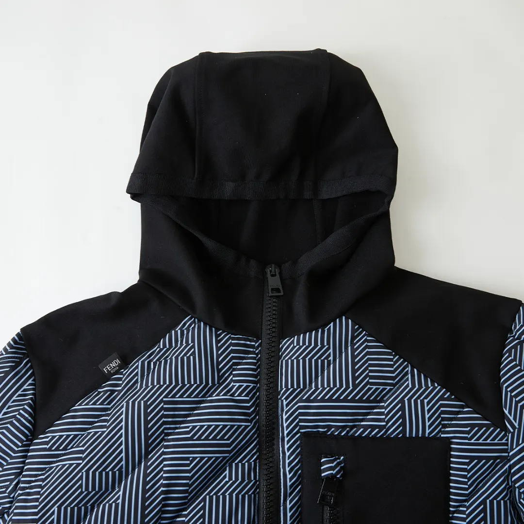FF Pattern Hooded Puffer Jacket D19020353 — view 3