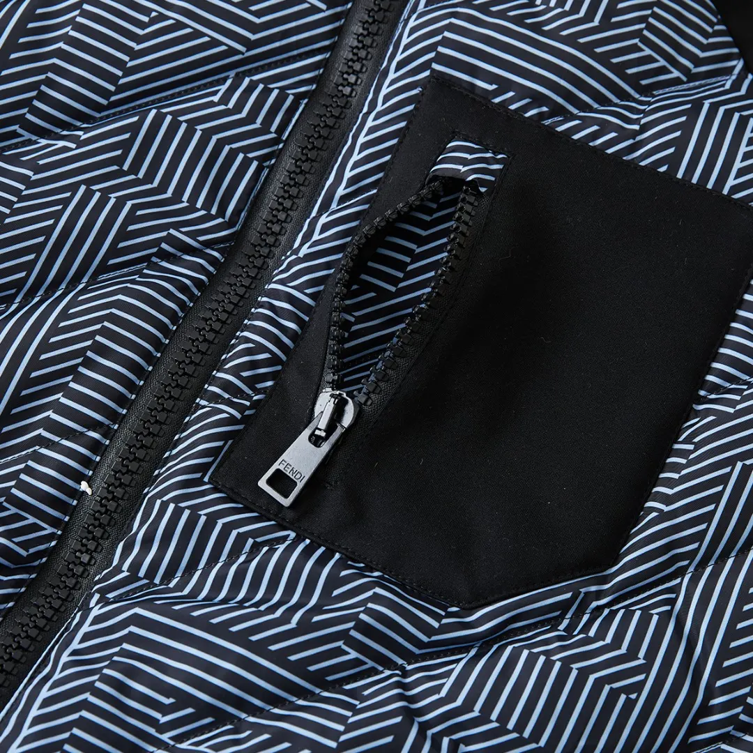 FF Pattern Hooded Puffer Jacket D19020353 — view 6