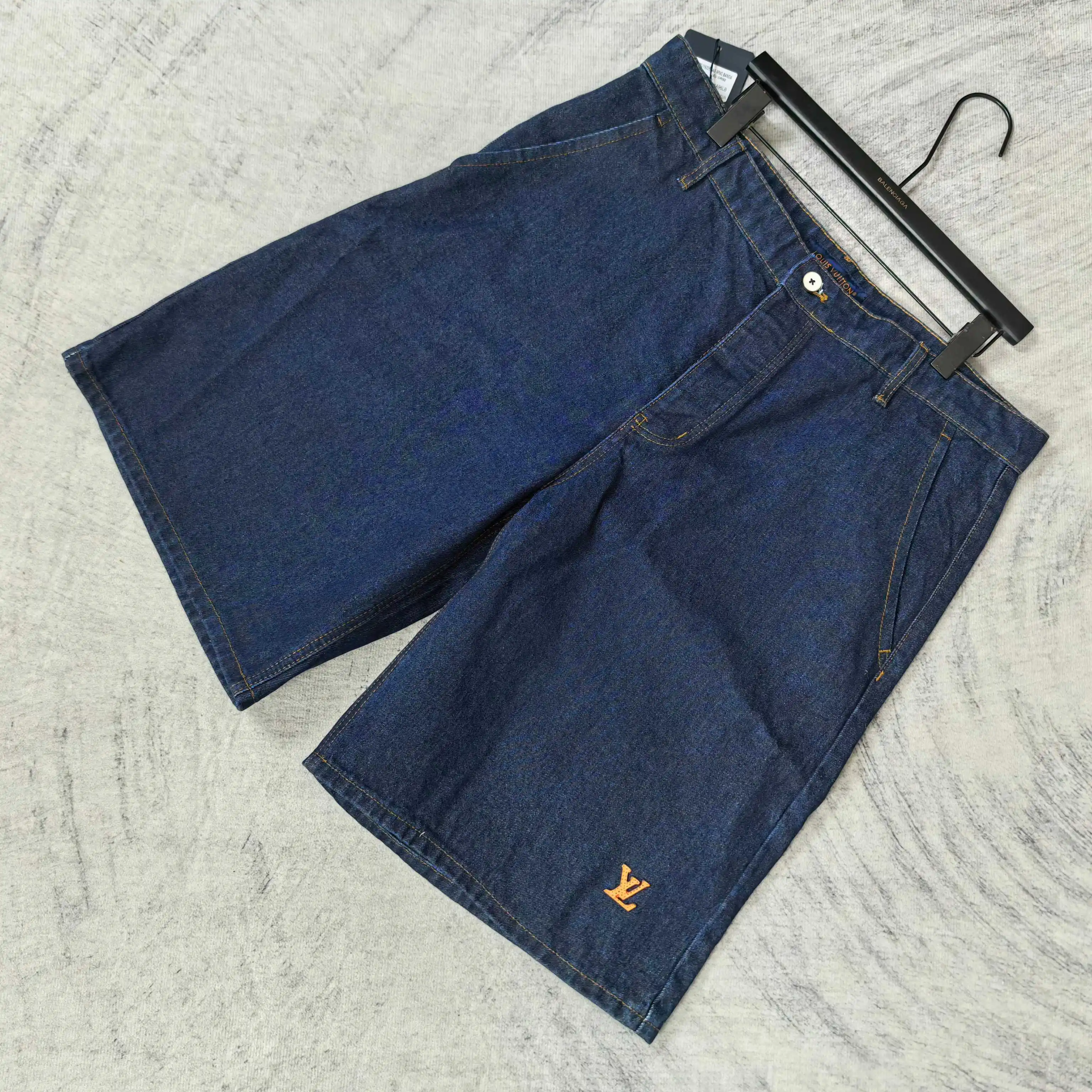 Logo-Embroidered Washed Denim Shorts D19023207 — view 4