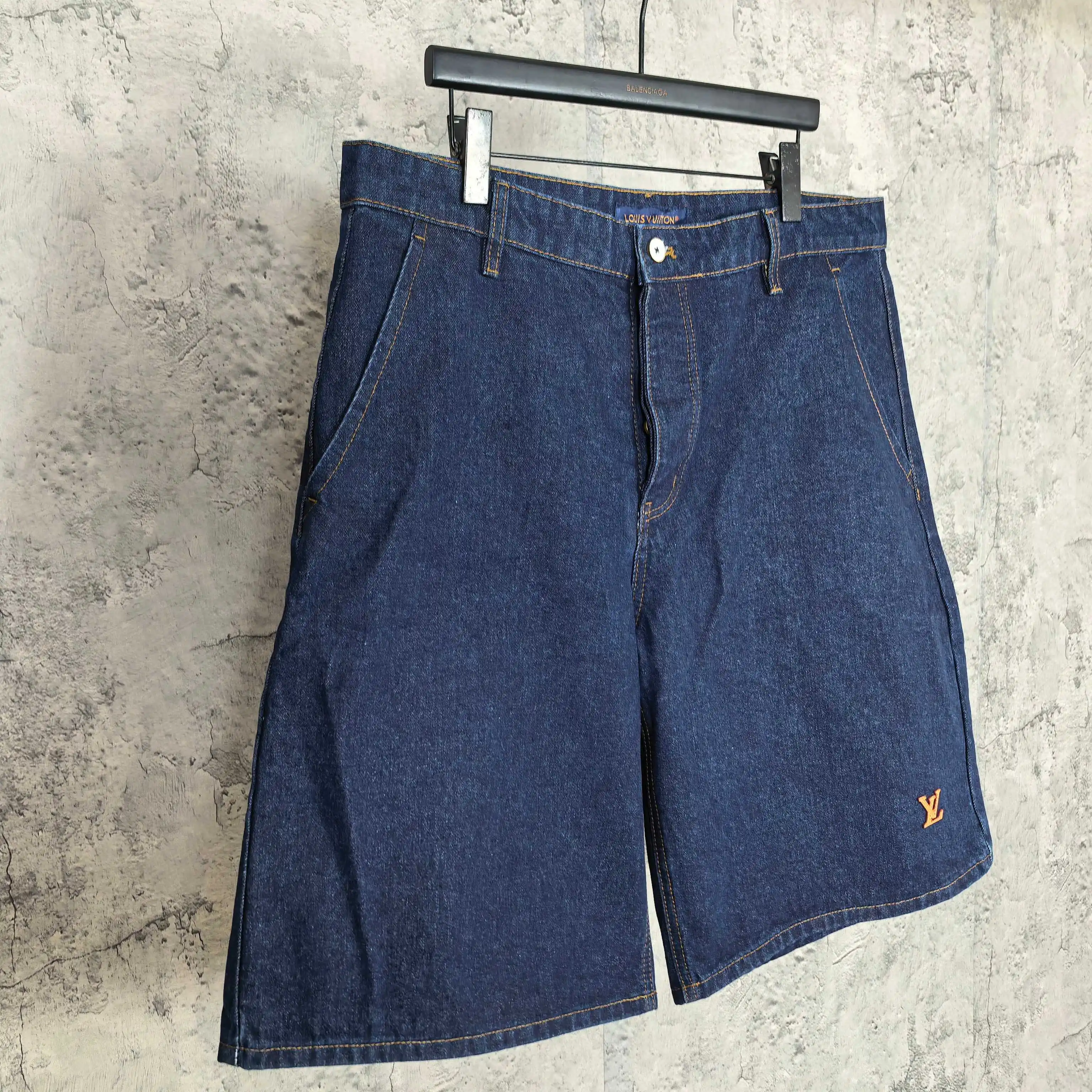 Logo-Embroidered Washed Denim Shorts D19023207 — view 7