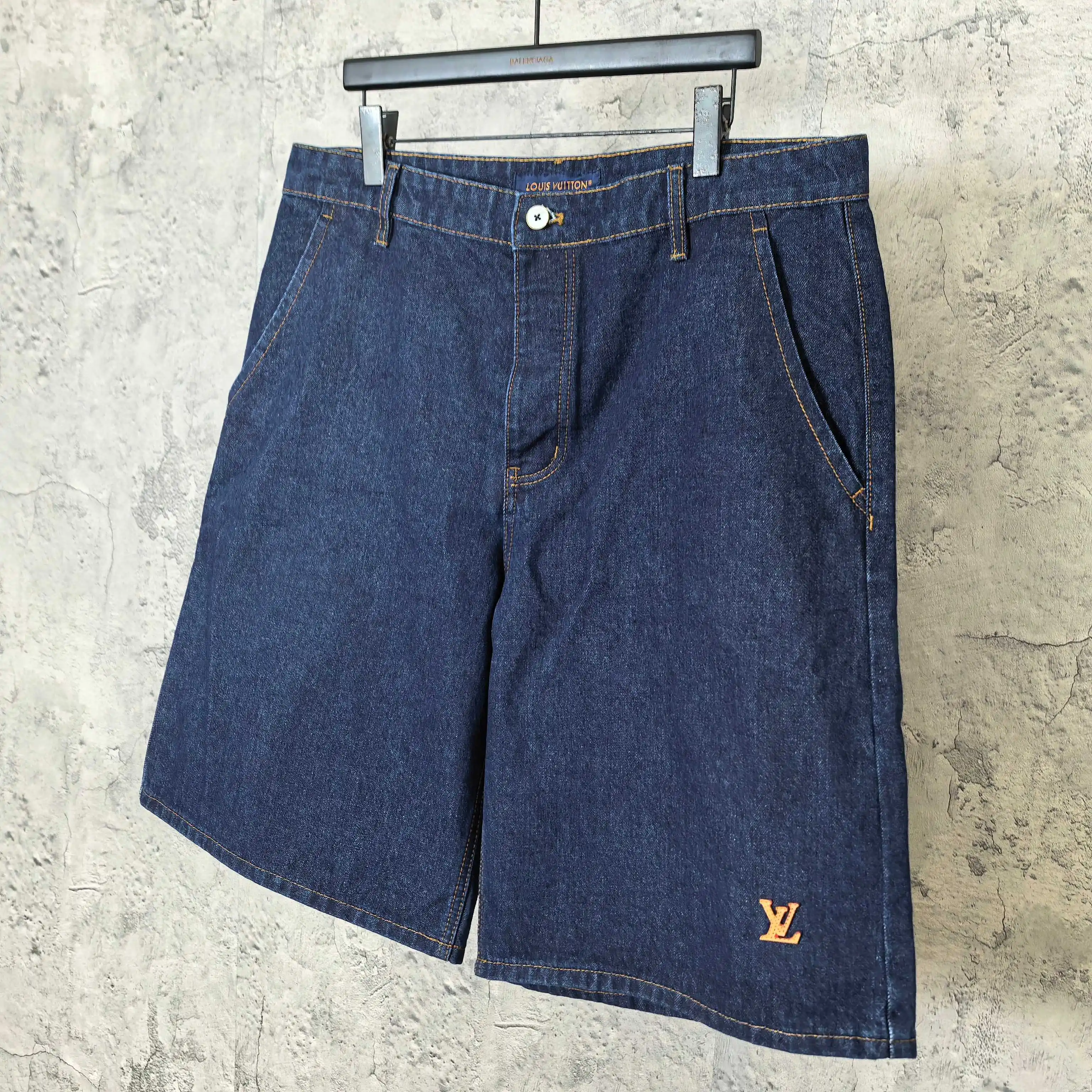 Logo-Embroidered Washed Denim Shorts D19023207 — view 9