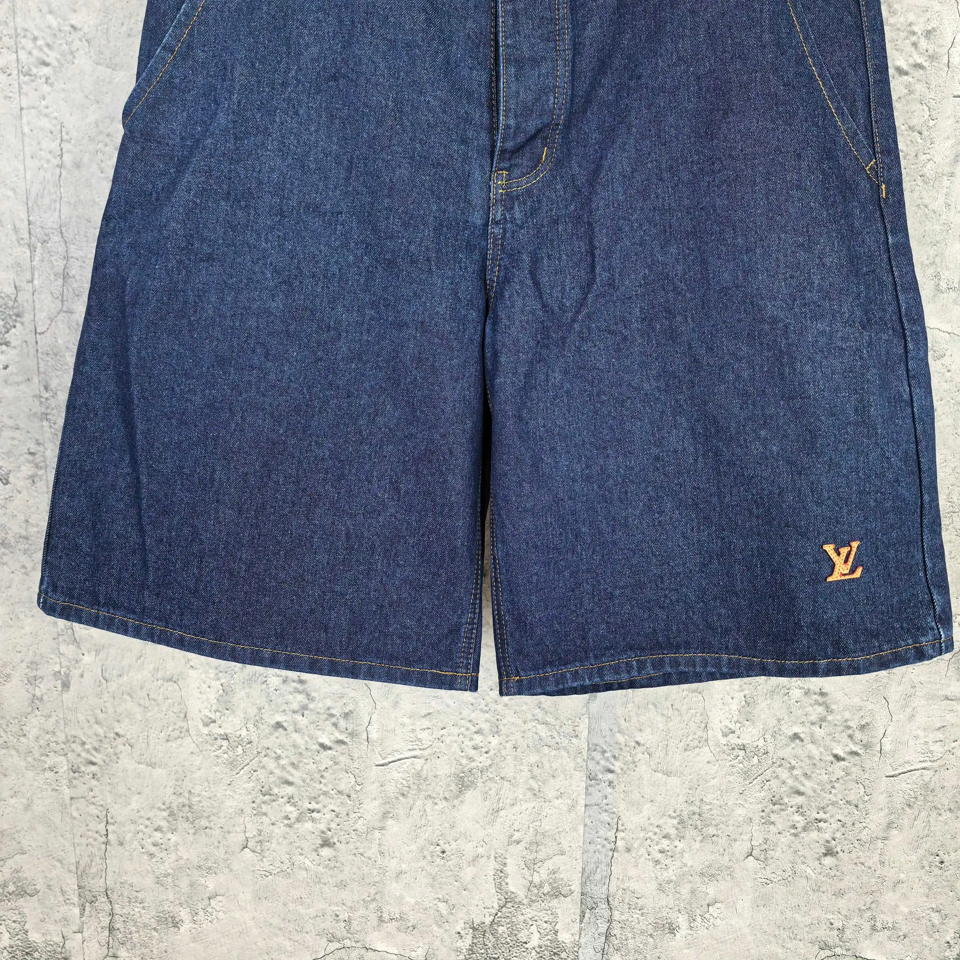 Logo-Embroidered Washed Denim Shorts D19023207 — view 10