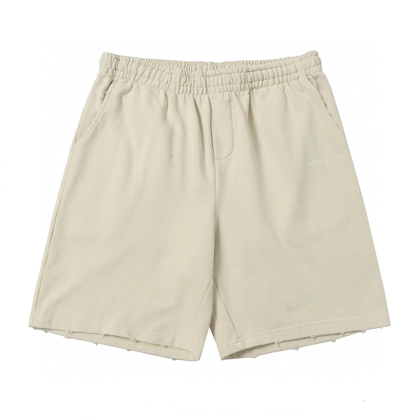 Logo-Embroidered Distressed Cotton Shorts D19012803