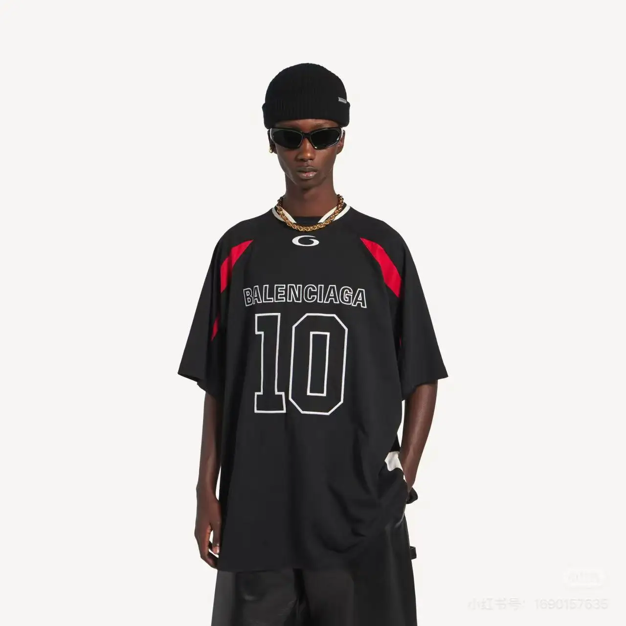 Oversized Embroidered Jersey T-Shirt D19018729
