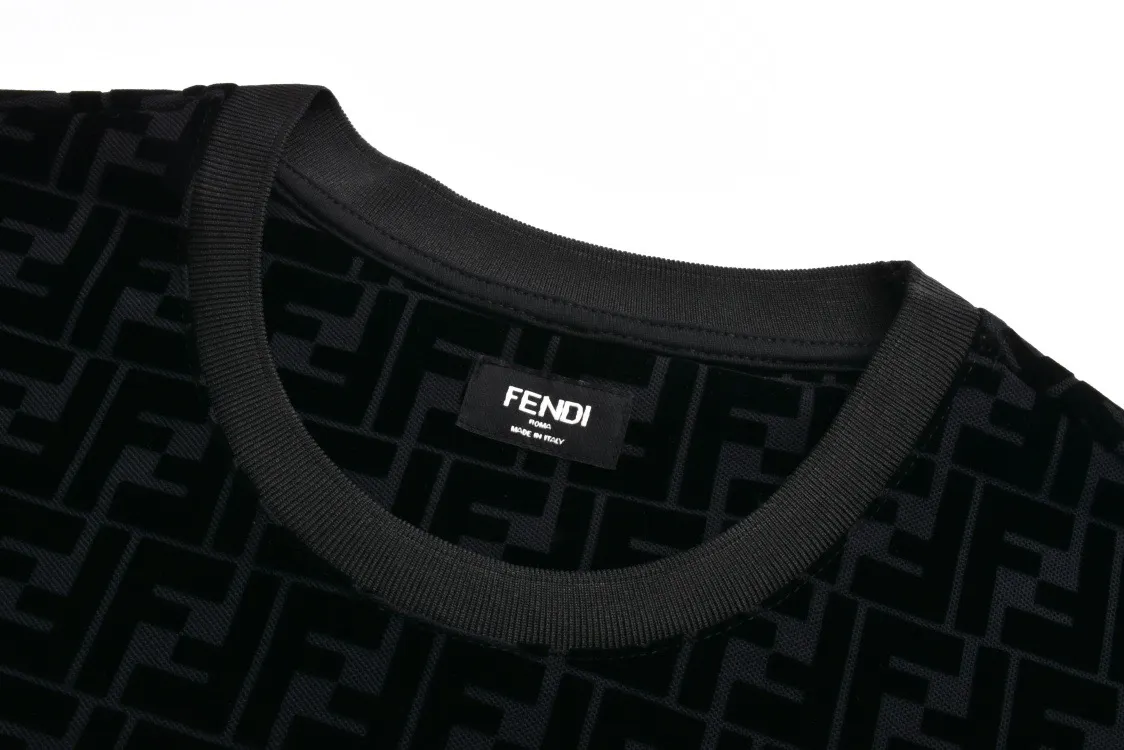 FF Monogram Flocked Cotton-Piqué T-Shirt D19513769 — view 3