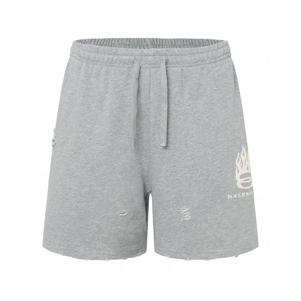 Logo-Embroidered Distressed Cotton-Jersey Shorts D19512797