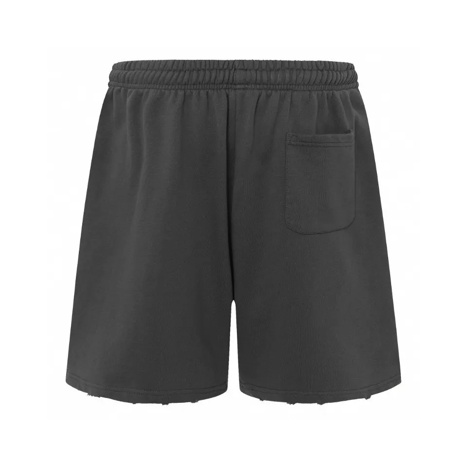 Distressed Flame Logo Embroidered Cotton Shorts D19512796 — view 2