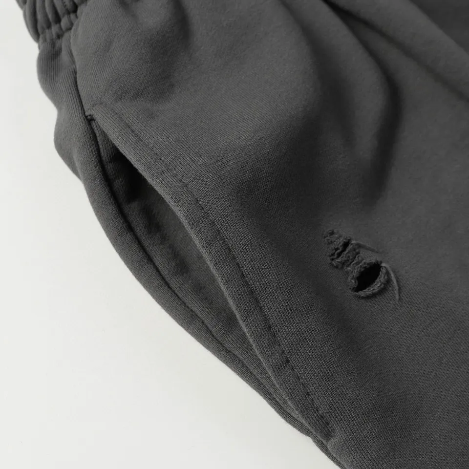 Distressed Flame Logo Embroidered Cotton Shorts D19512796 — view 5
