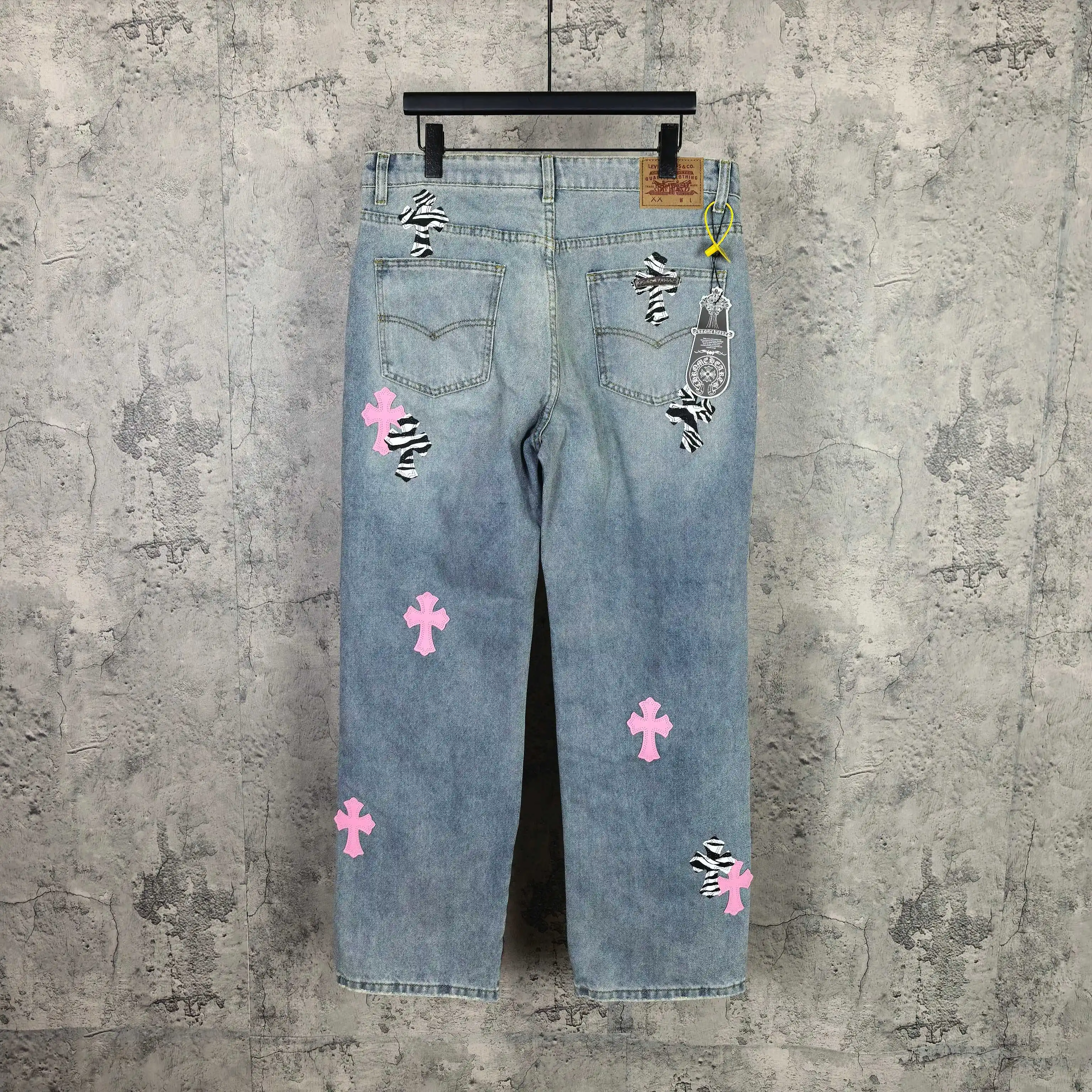 Chrome Hearts Zebra Patch Distressed Jeans D20023212 — view 2