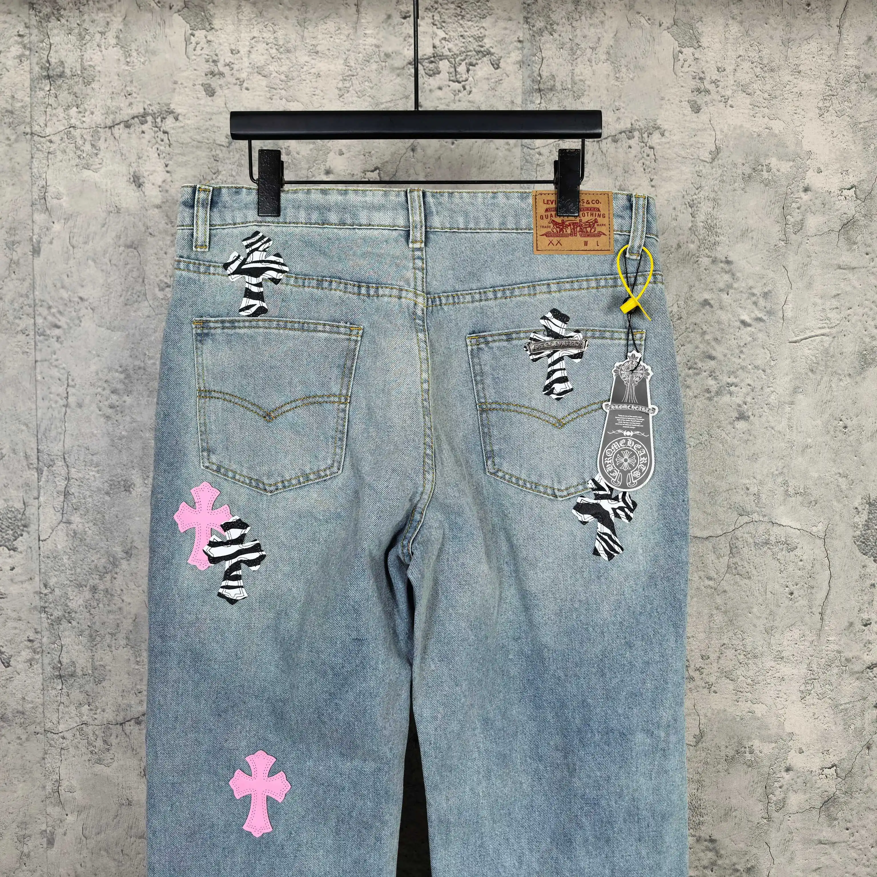 Chrome Hearts Zebra Patch Distressed Jeans D20023212 — view 6