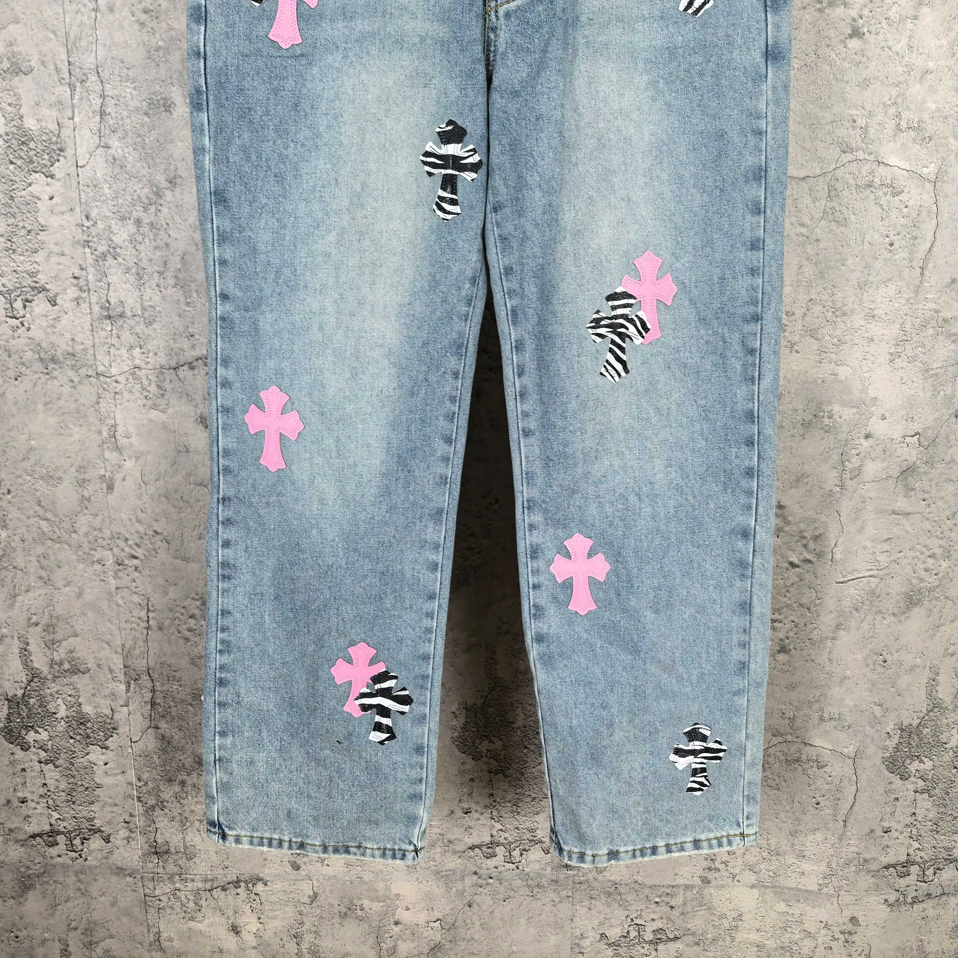 Chrome Hearts Zebra Patch Distressed Jeans D20023212 — view 10