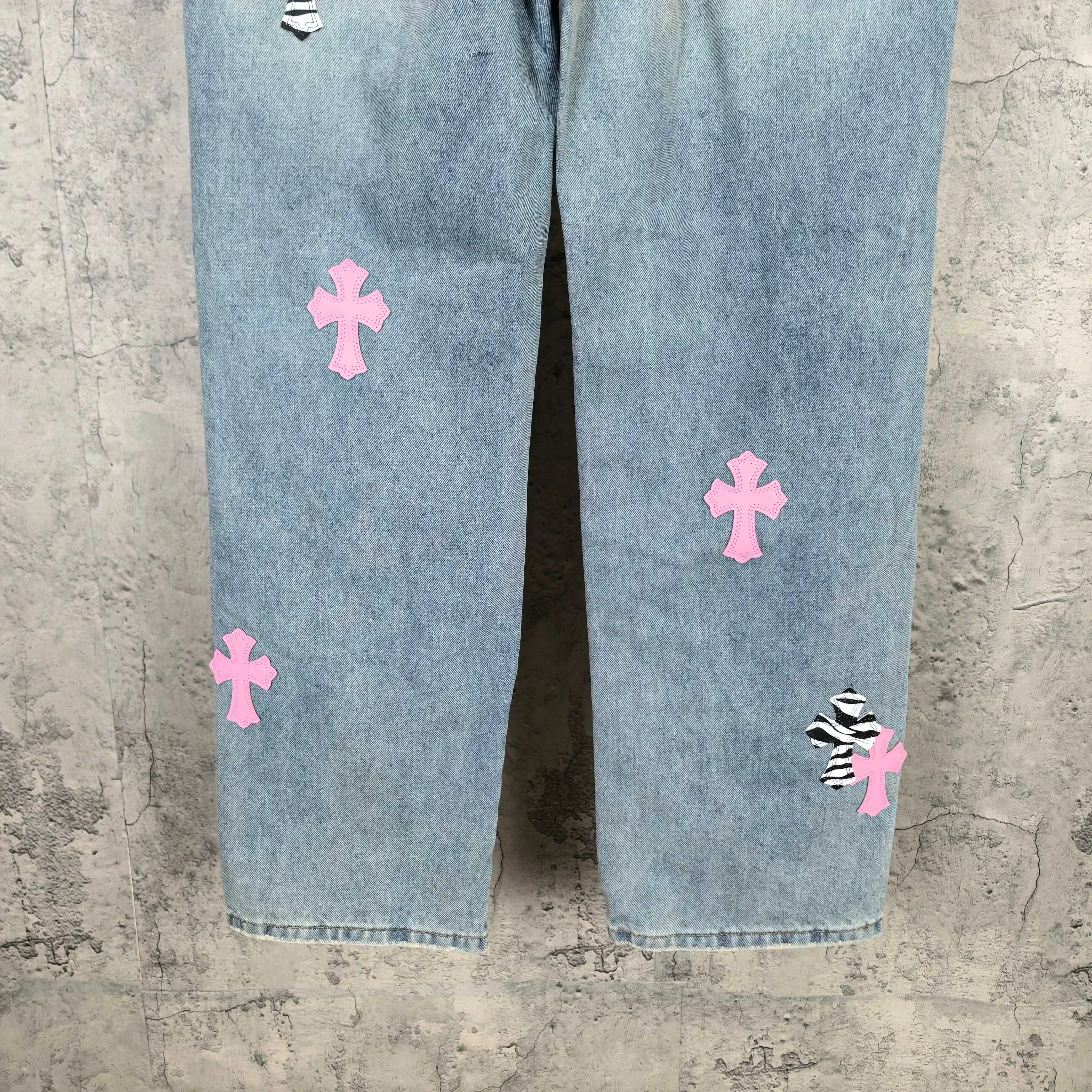Chrome Hearts Zebra Patch Distressed Jeans D20023212 — view 12