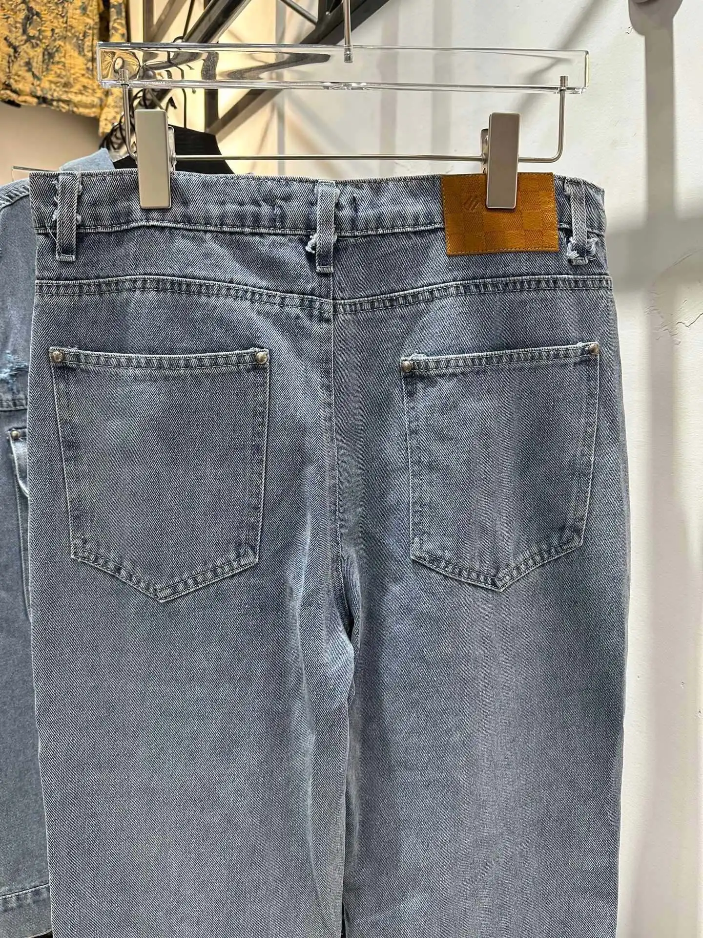 Monogram Distressed Straight-Leg Jeans D20013439 — view 5
