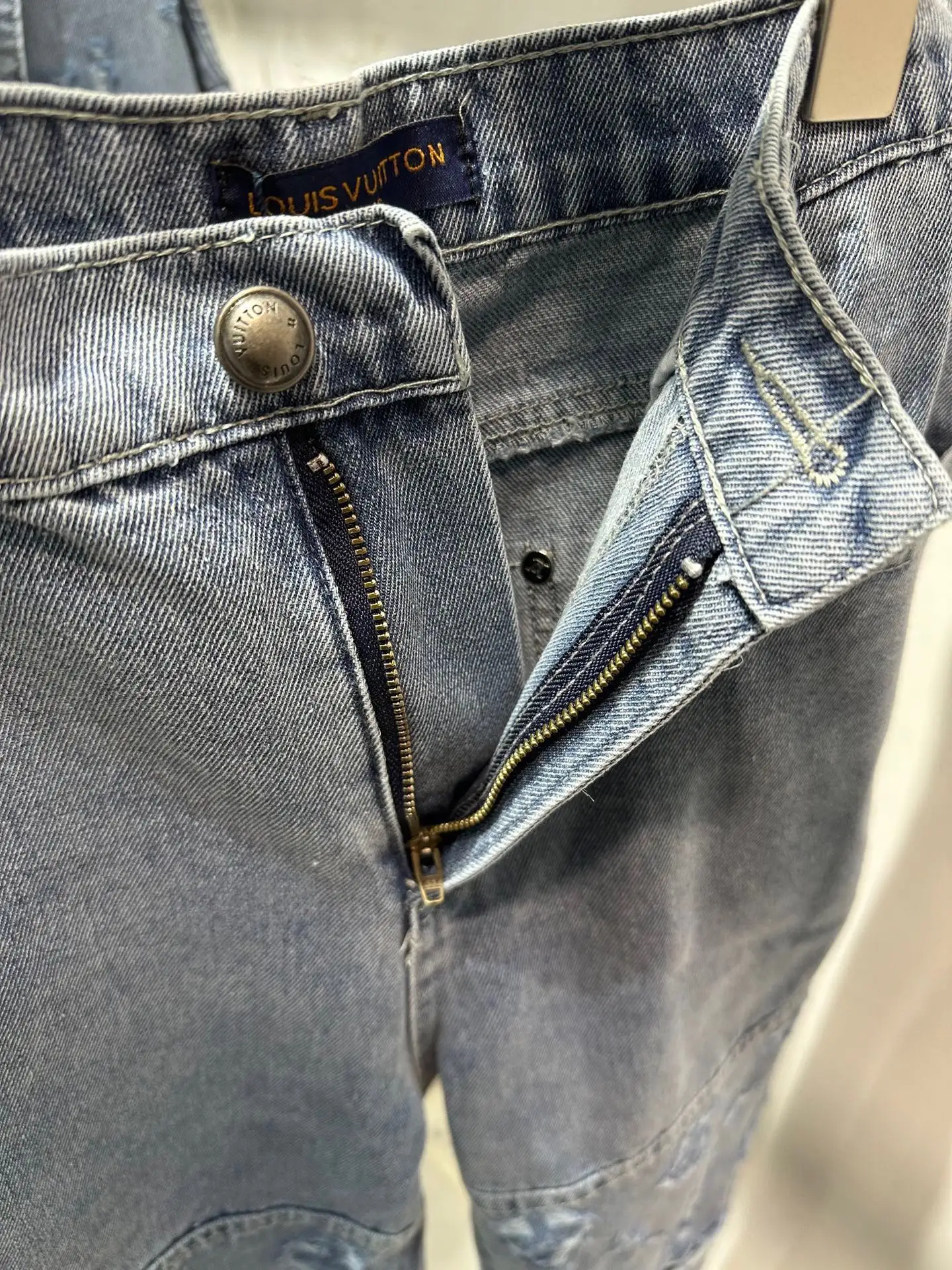 Monogram Distressed Straight-Leg Jeans D20013439 — view 10