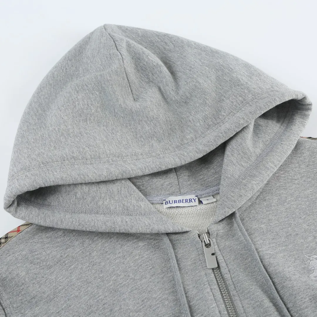 Check-Trim Embroidered Zip-Up Hoodie D20520375 — view 4