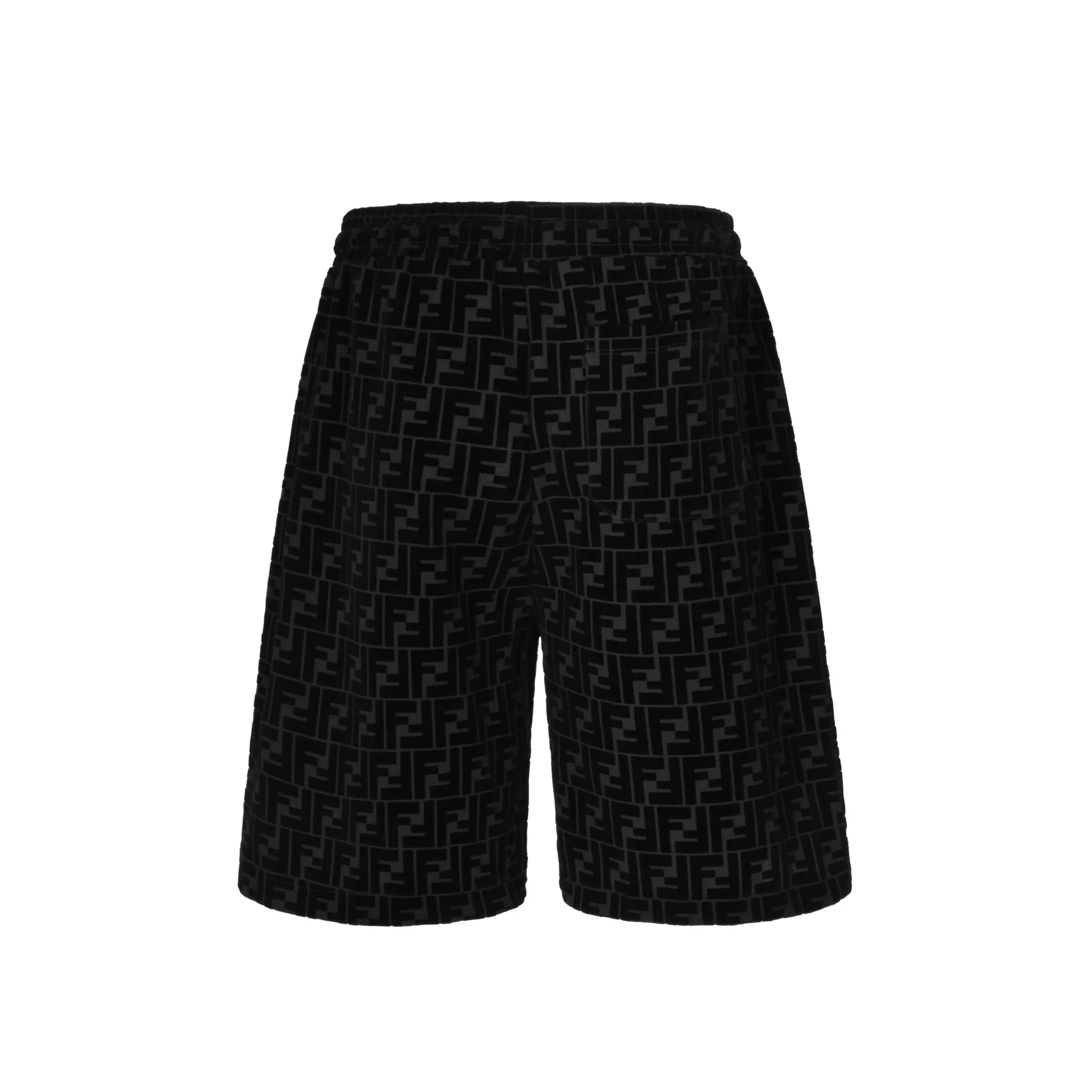 FF Monogram Flocked Cotton-Piqué Shorts D20513770 — view 2