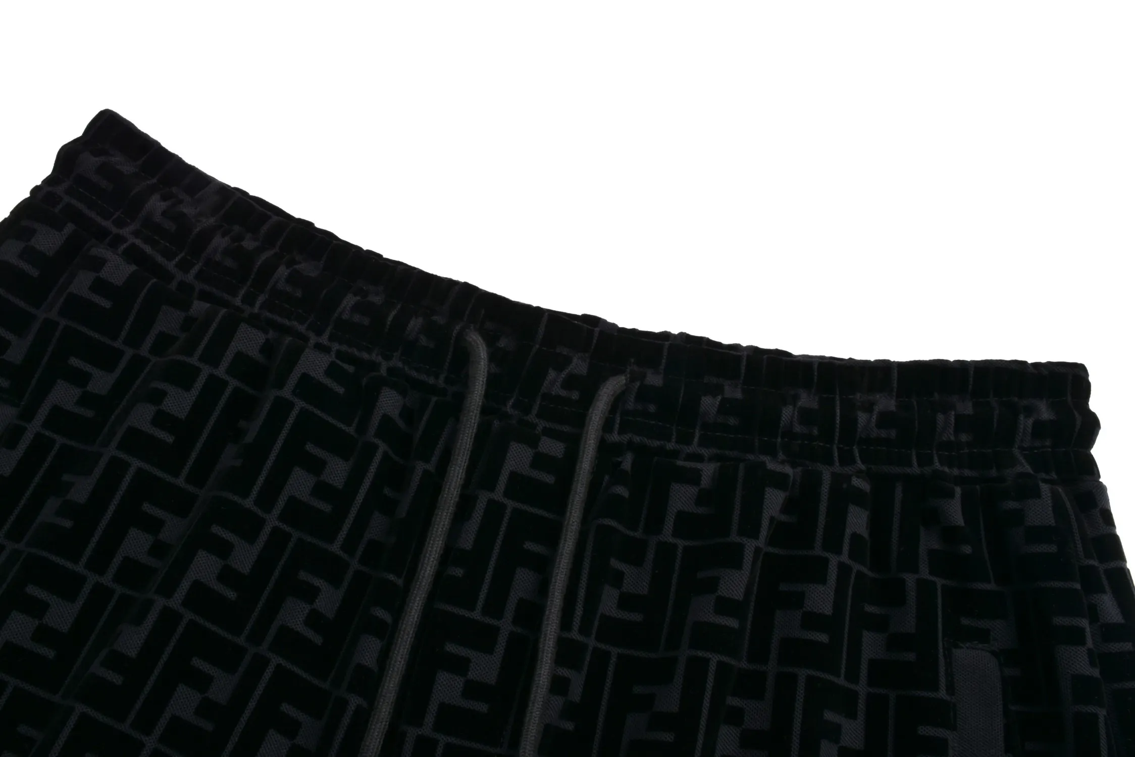 FF Monogram Flocked Cotton-Piqué Shorts D20513770 — view 3