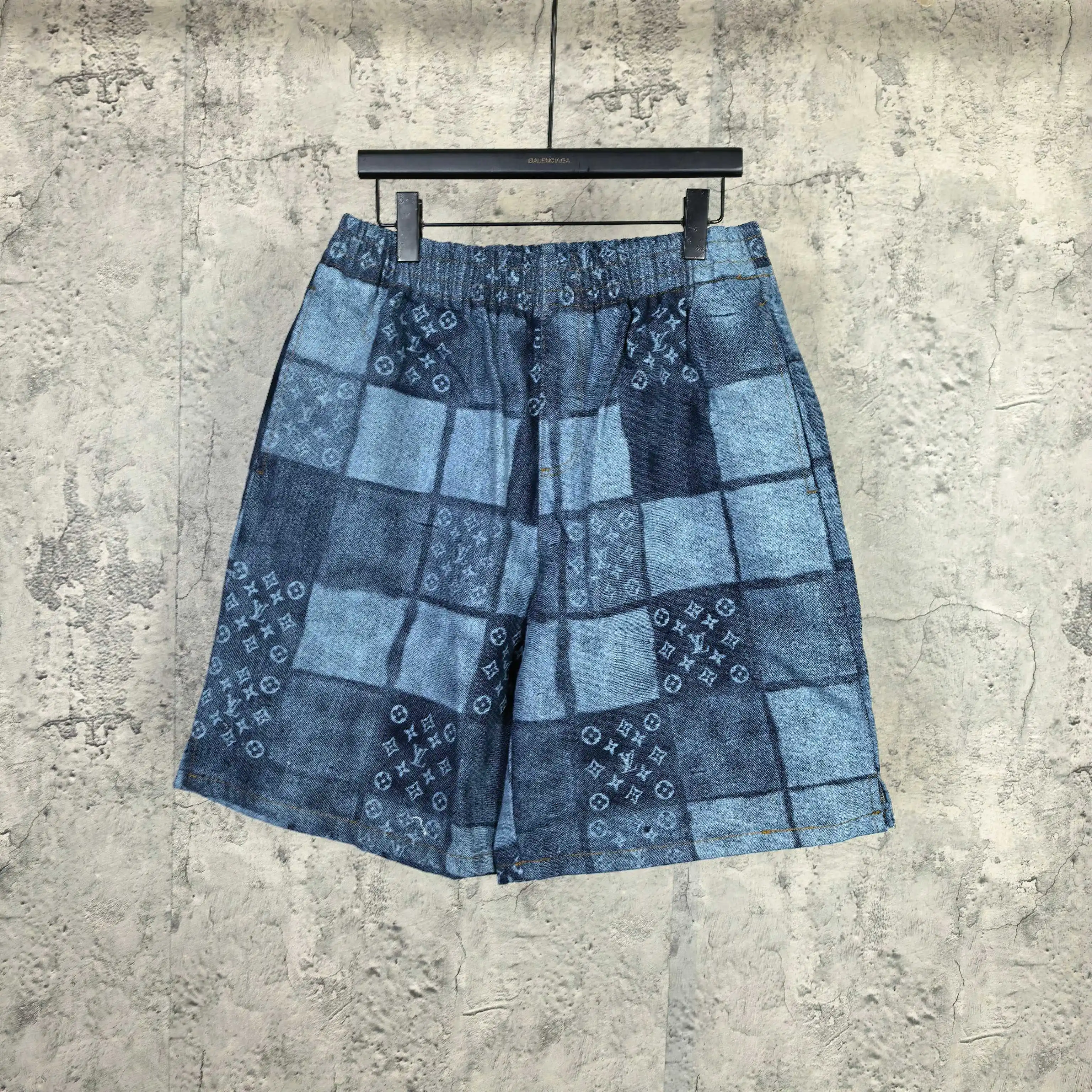 Monogram Patchwork Denim Drawstring Shorts D20523210