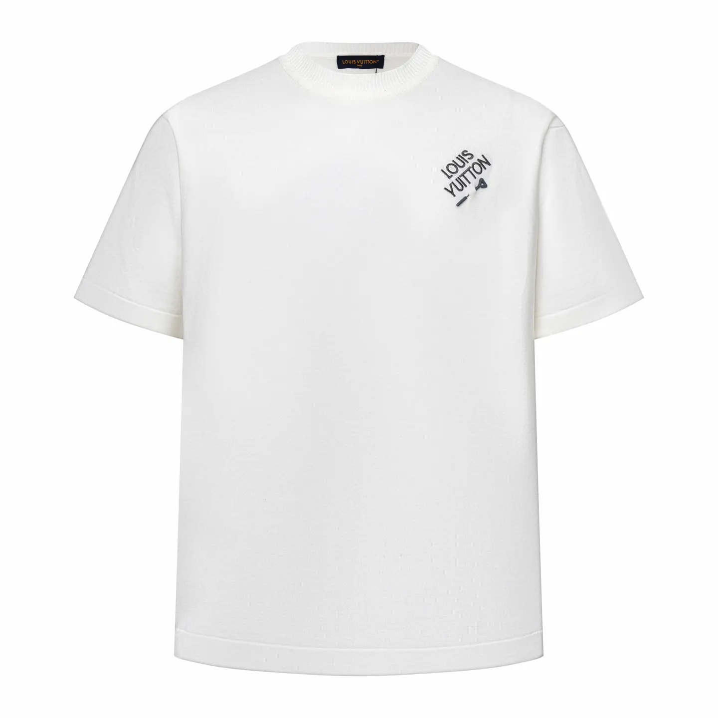 Logo Embroidery Pin Detail Knit T-Shirt D21013788