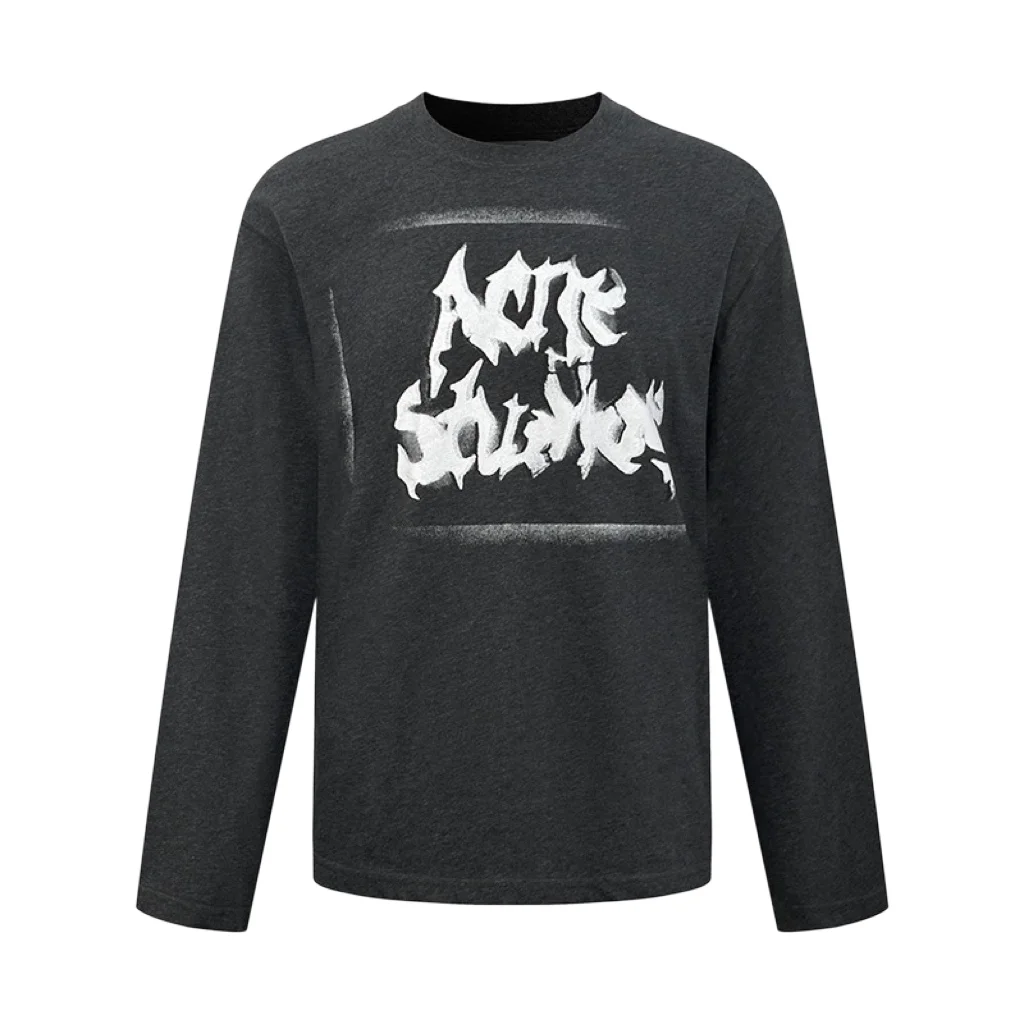 Gothic Logo Distressed Long-Sleeve T-Shirt D21020995