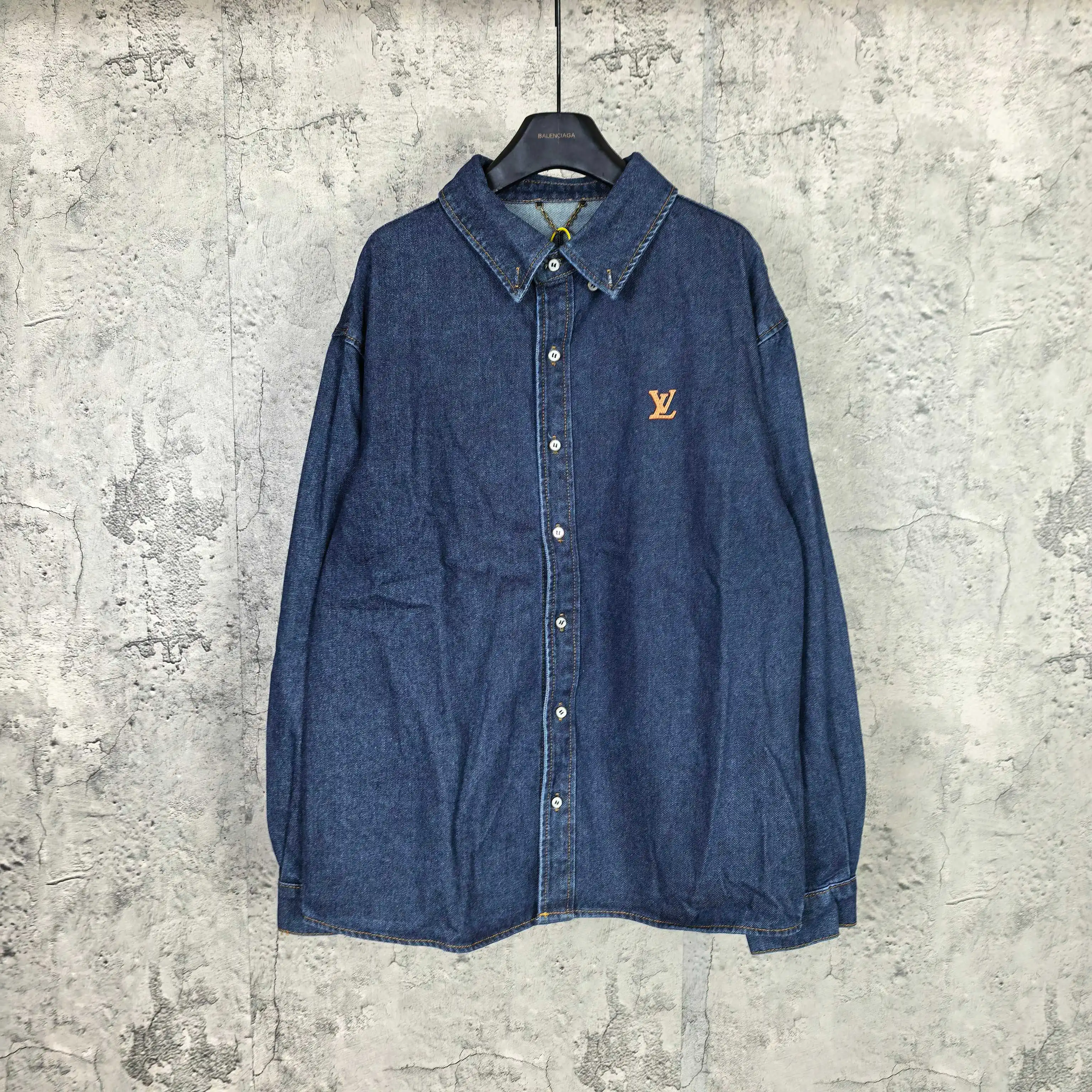 Logo-Embroidered Denim Long-Sleeve Shirt D21023206