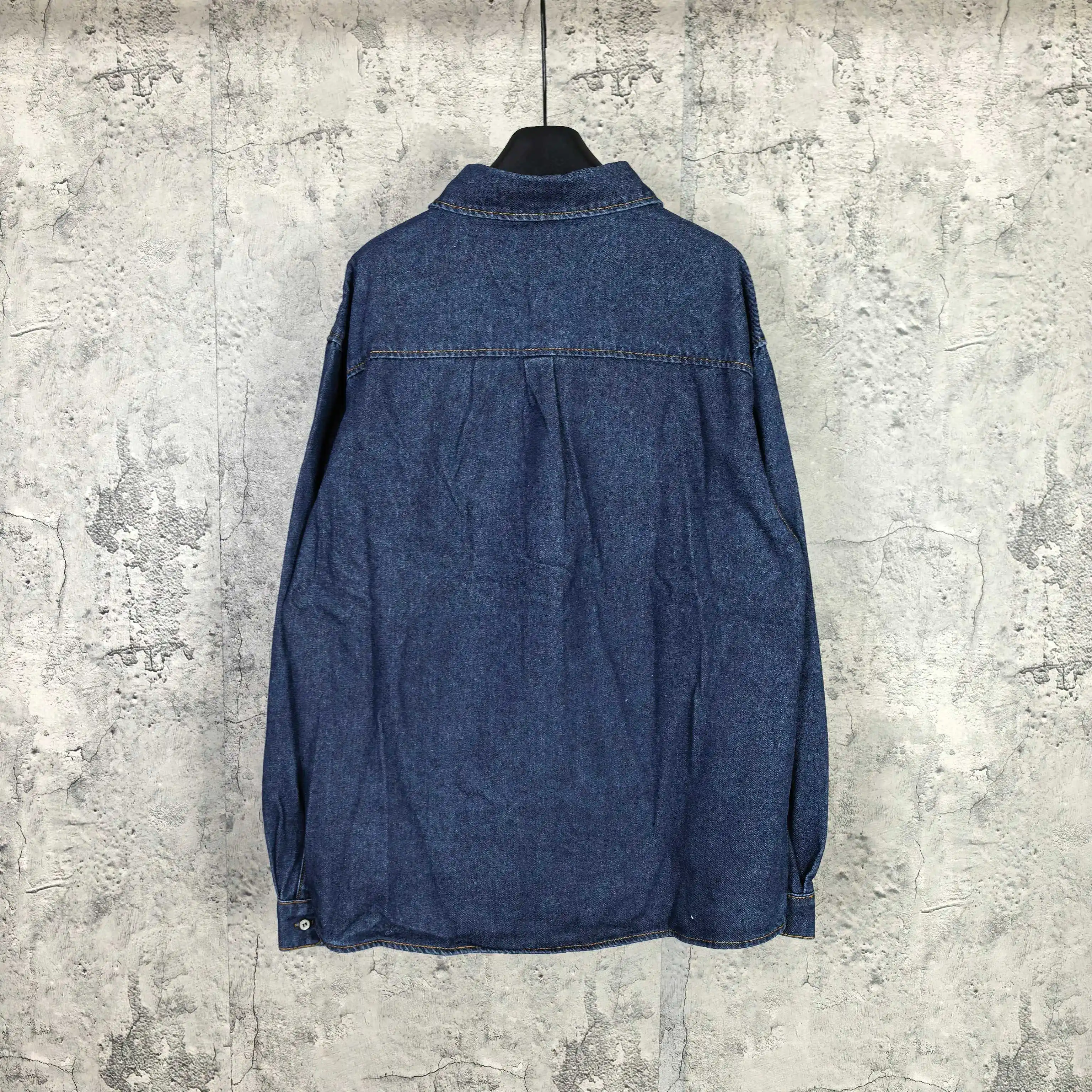 Logo-Embroidered Denim Long-Sleeve Shirt D21023206 — view 2