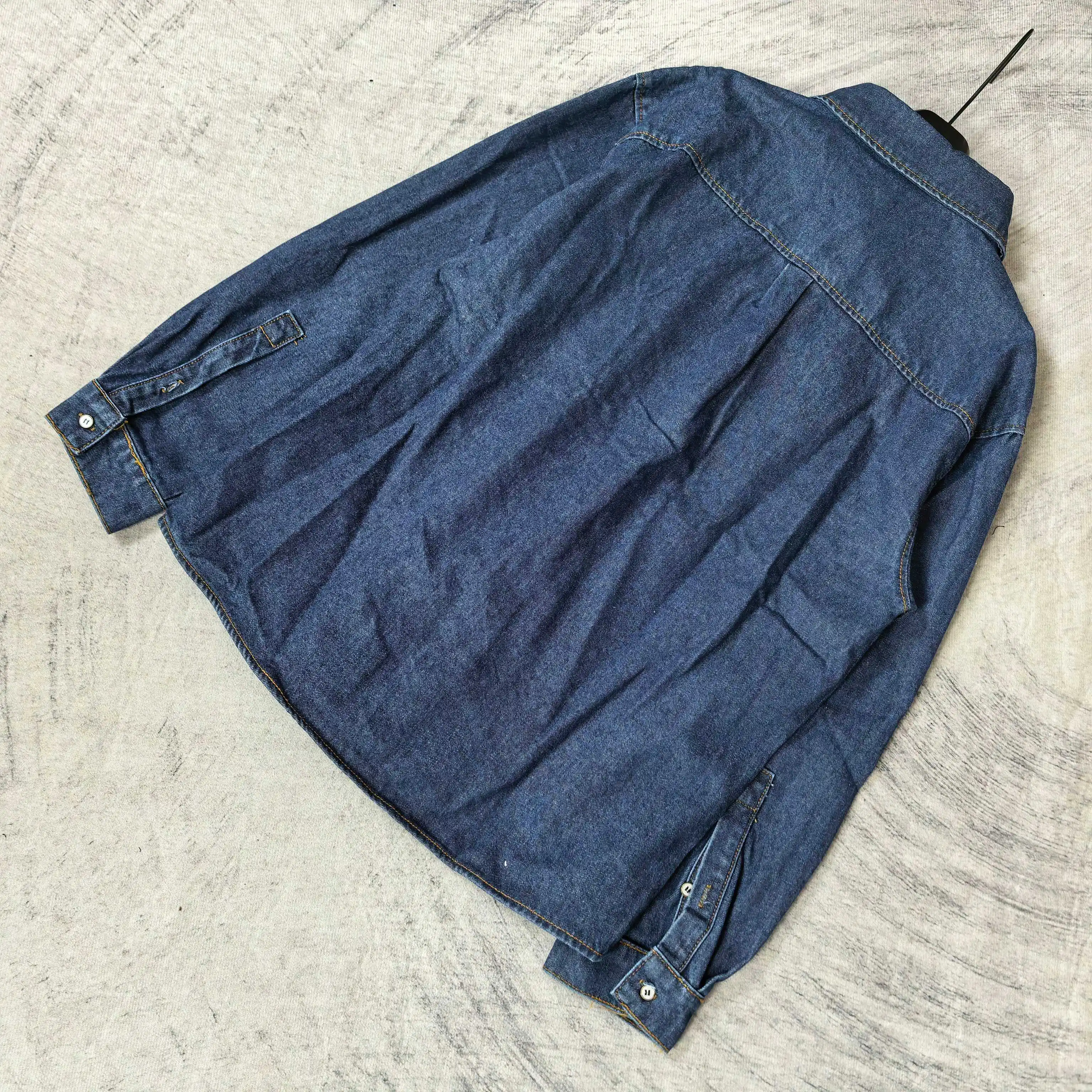 Logo-Embroidered Denim Long-Sleeve Shirt D21023206 — view 5