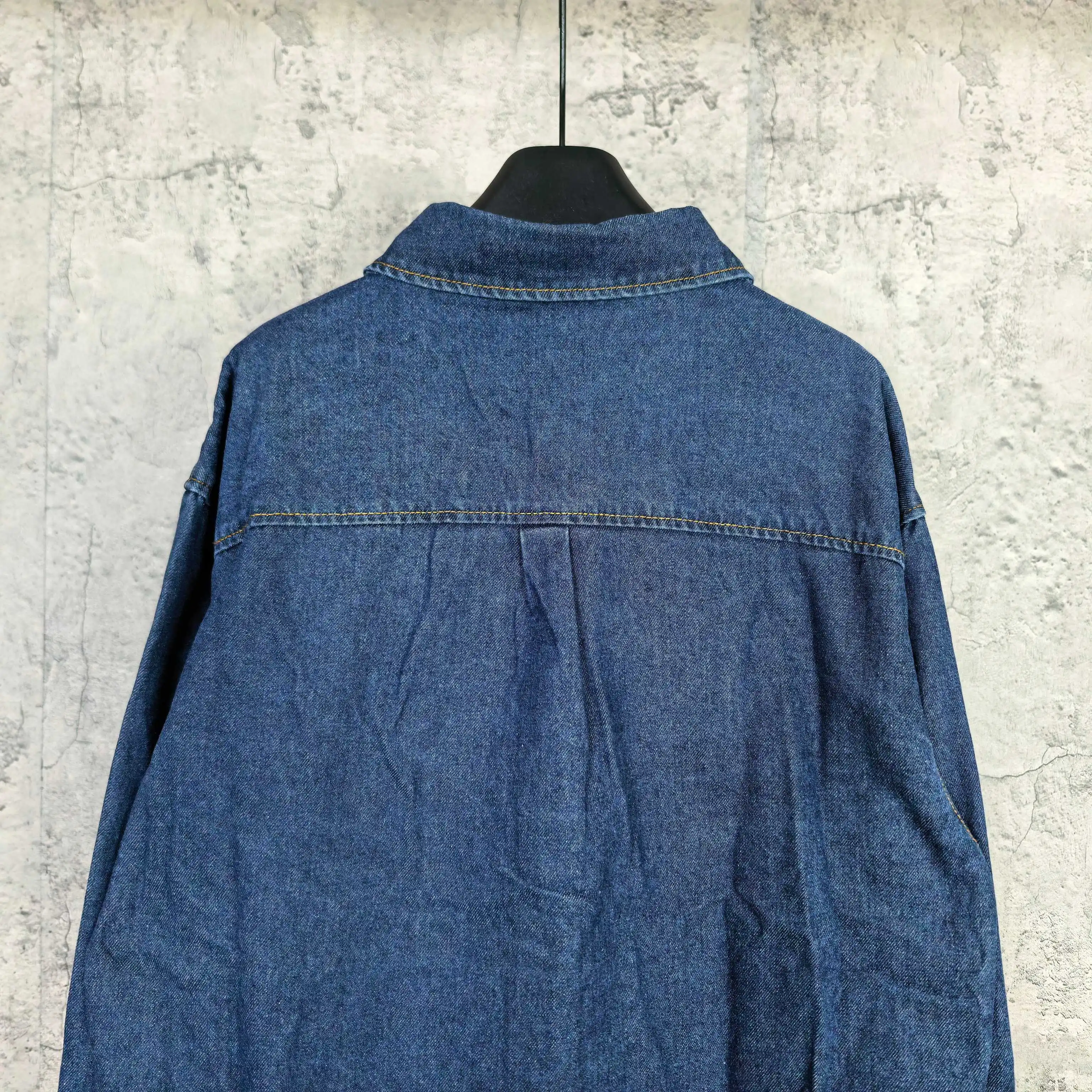 Logo-Embroidered Denim Long-Sleeve Shirt D21023206 — view 6