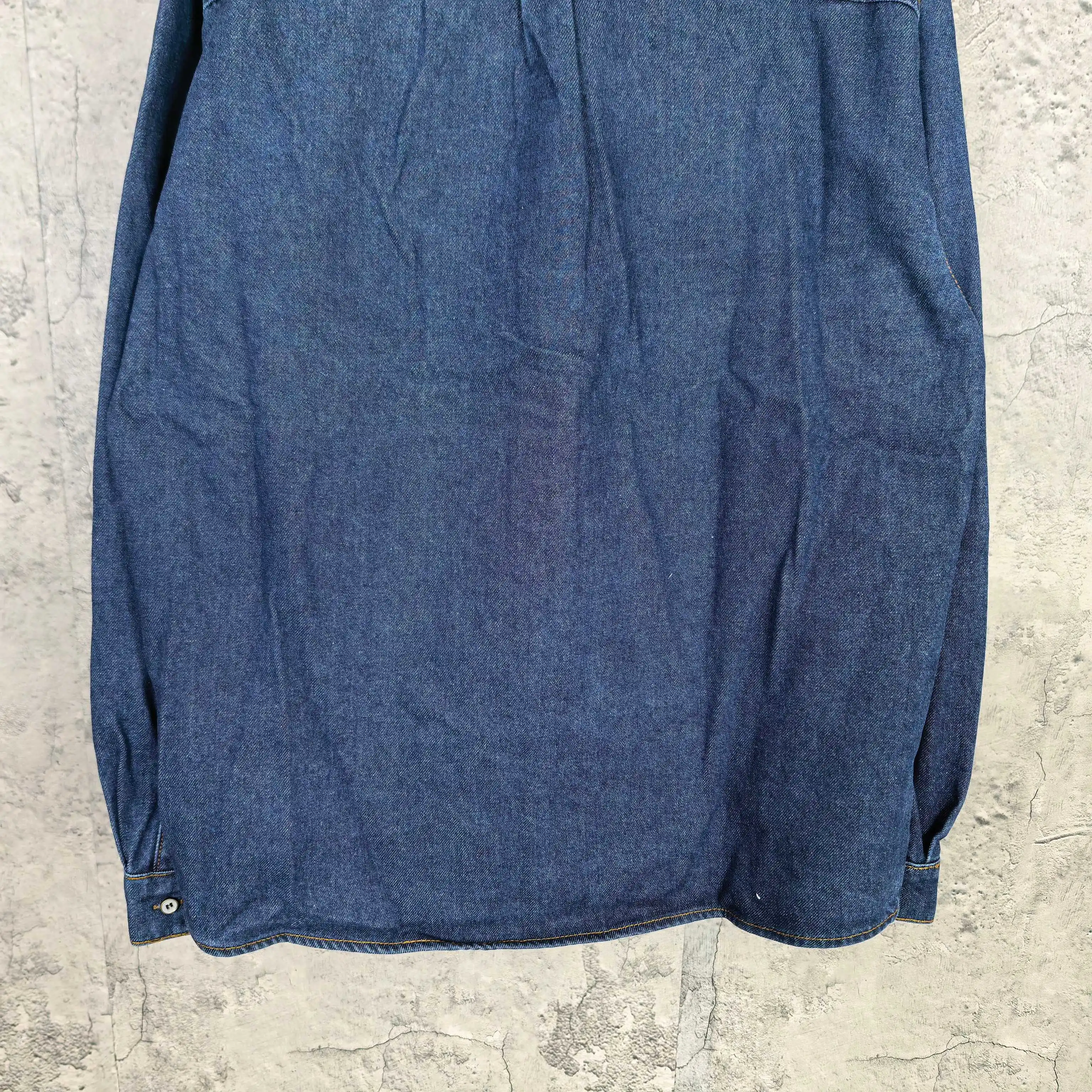 Logo-Embroidered Denim Long-Sleeve Shirt D21023206 — view 11