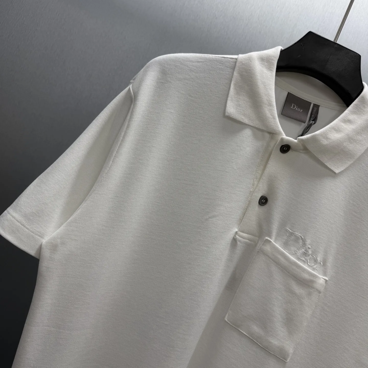 Embroidered Cotton-Piqué Pocket Polo Shirt D21014163 — view 2