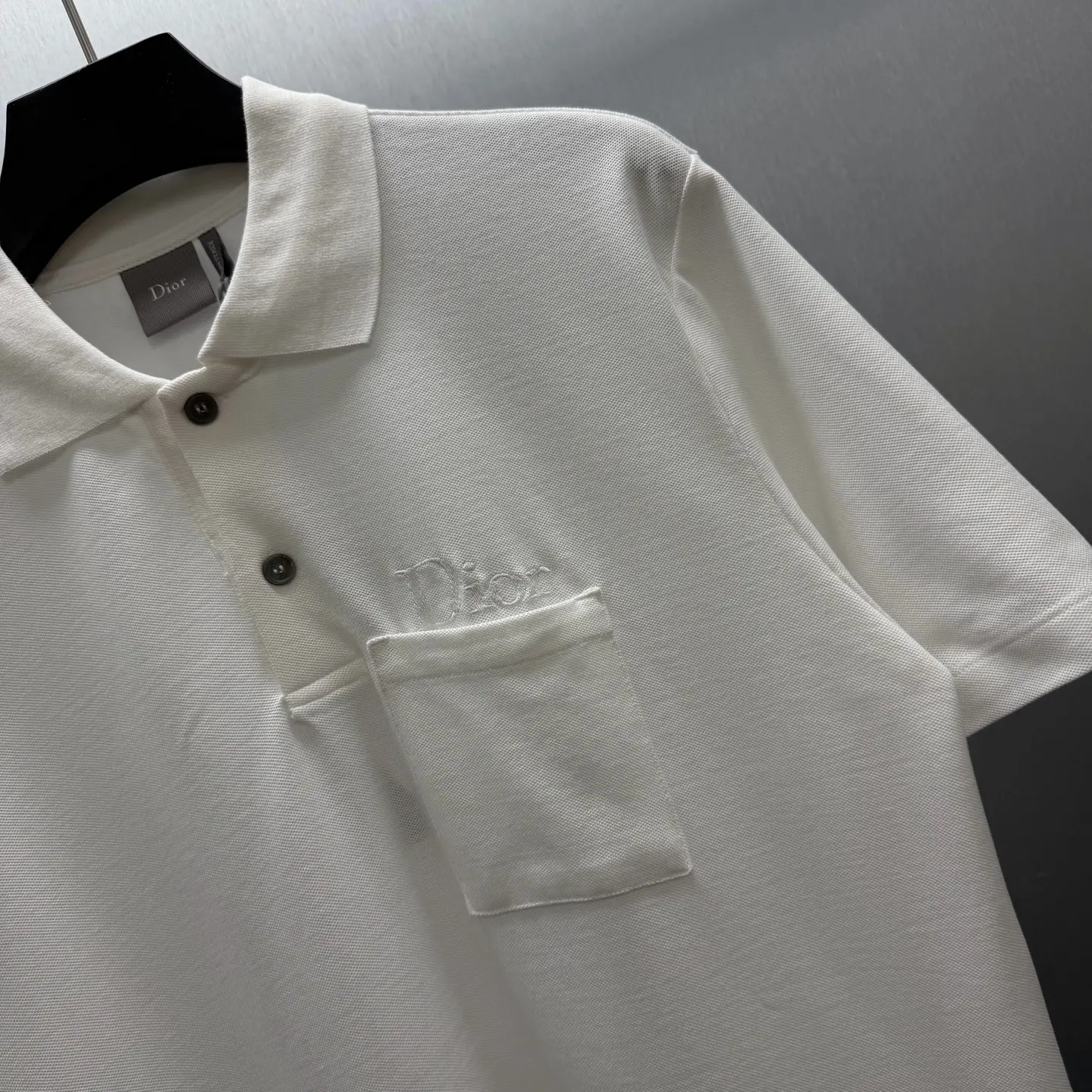 Embroidered Cotton-Piqué Pocket Polo Shirt D21014163 — view 3