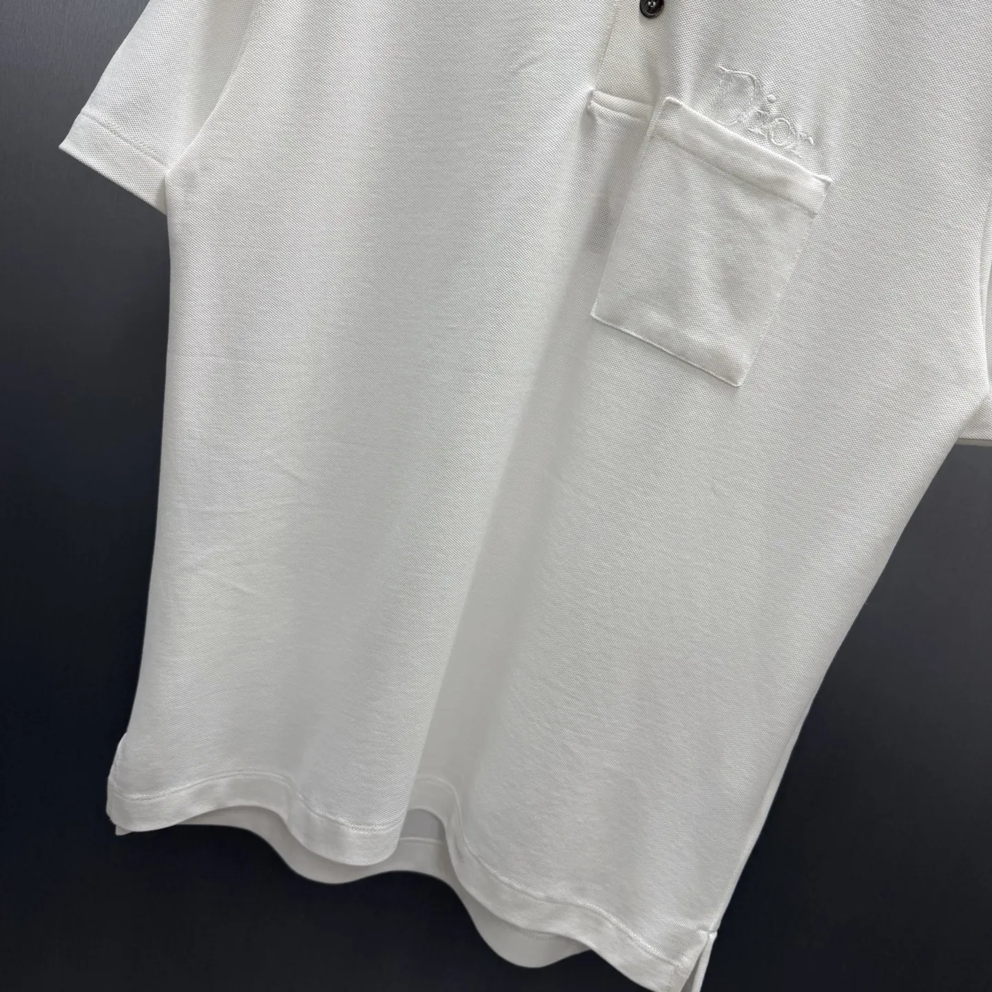 Embroidered Cotton-Piqué Pocket Polo Shirt D21014163 — view 6